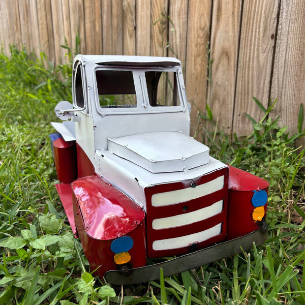 TEXAS FLAG TRUCK 20" PICKUP PATRIOTIC TRUCK RED WHITE BLUE METAL VINTAGE GARDEN ART FIGURINE WESTERN HOME DECOR HANDMADE #EH12866