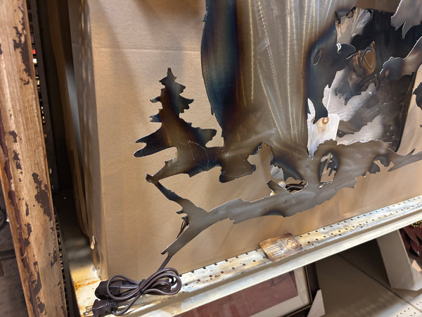 40" DOUBLE BEAR WALL LIGHT METAL ART ELECTRIC LAMP WESTERN HOME DECOR NEW LIGHTING #RA8953