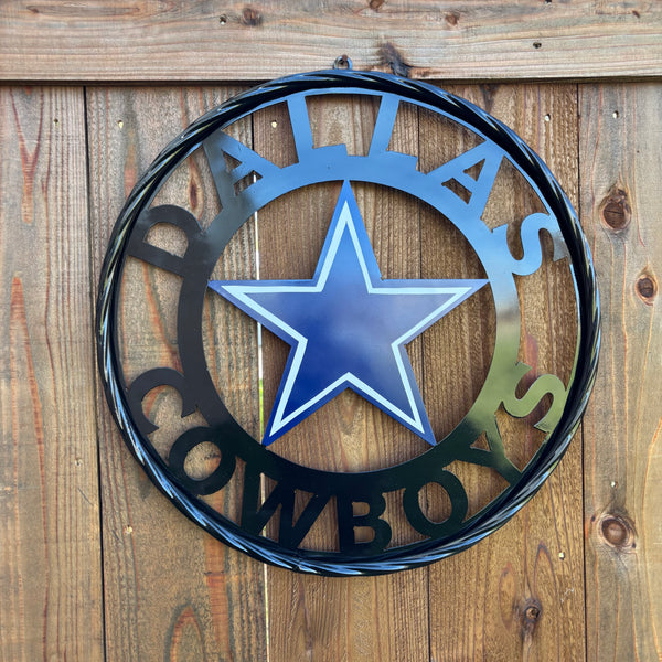 18",24",36" DALLAS COWBOYS METAL WALL ART WESTERN HOME DECOR VINTAGE RUSTIC BRONZE NEW #EH12316