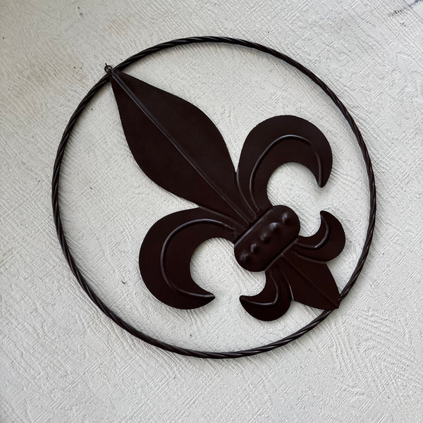 FLEUR DE LIS BRONZE METAL WALL ART SIGN WESTERN HOME DECOR HANDMADE NEW 12",18",24",32"