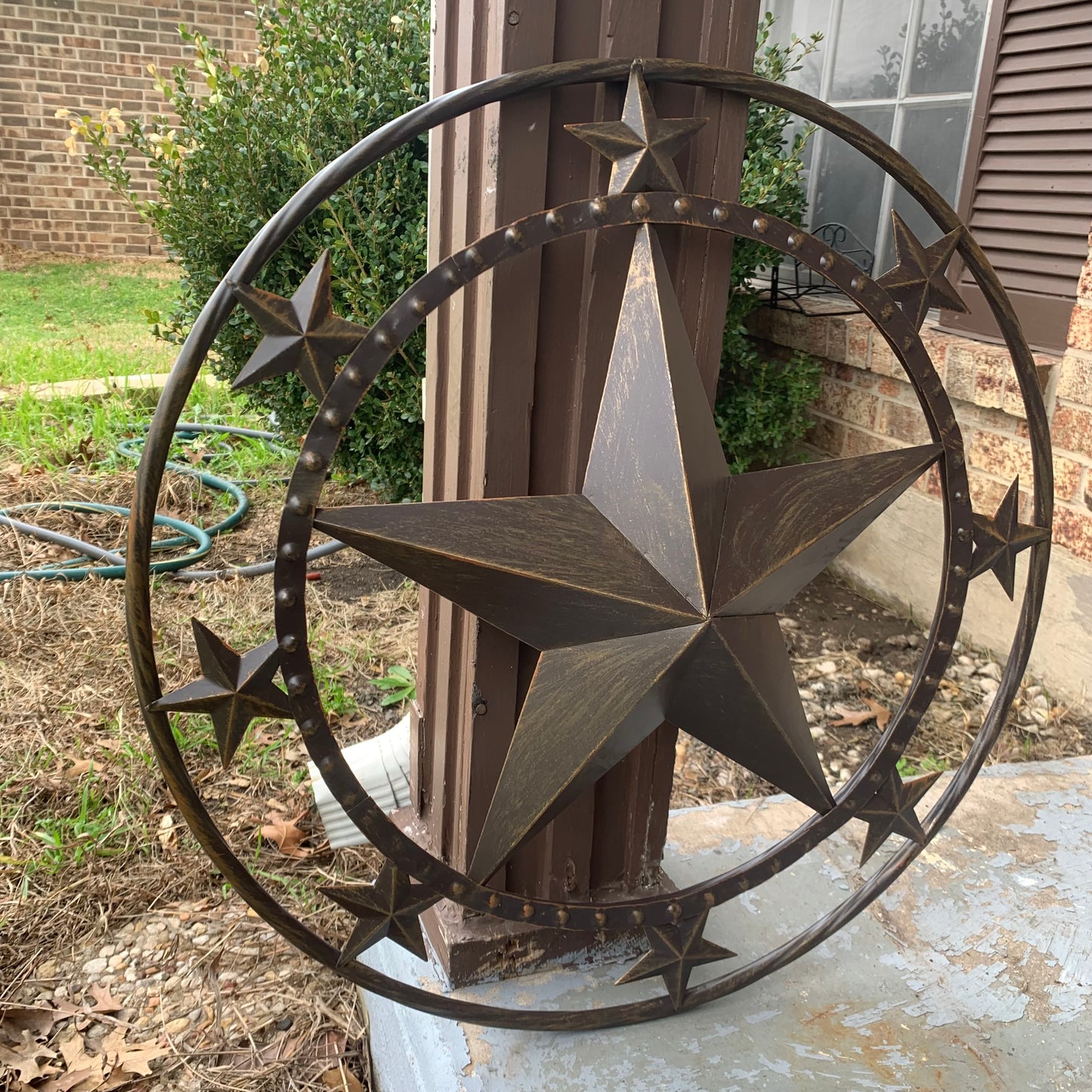 24" MULTI STAR BEADED COLIBROX BARN STAR METAL LONESTAR WESTERN HOME DECOR HANDMADE RUSTIC DARK BRONZE NEW