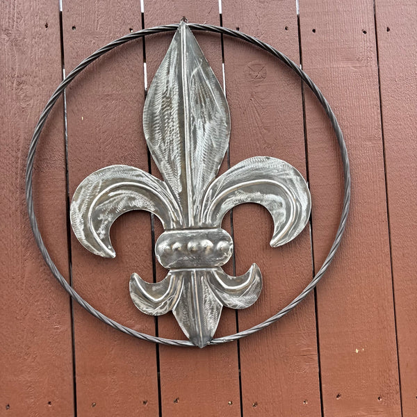 FLEUR DE LIS  CUSTOM RAW METAL METAL UNPAINTED WALL ART SIGN WESTERN HOME DECOR HANDMADE NEW 12",18",24",32"