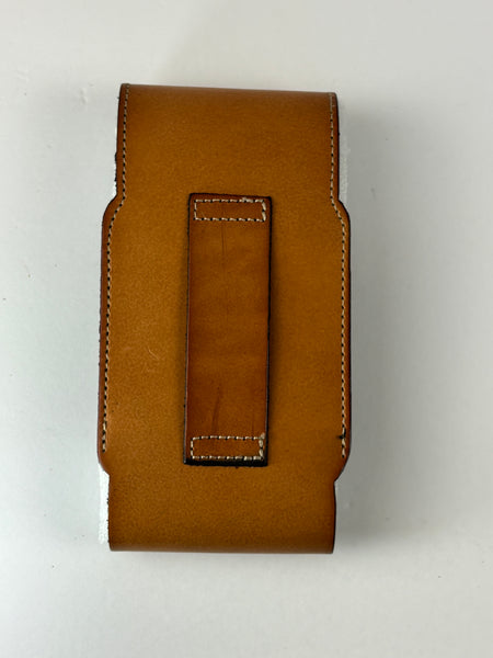 7" STAR LEATHER HOLSTER TAN BROWN STAR POUCH EXTRA LARGE  BELT LOOP CELL PHONE CASE UNIVERSAL OVERSIZE