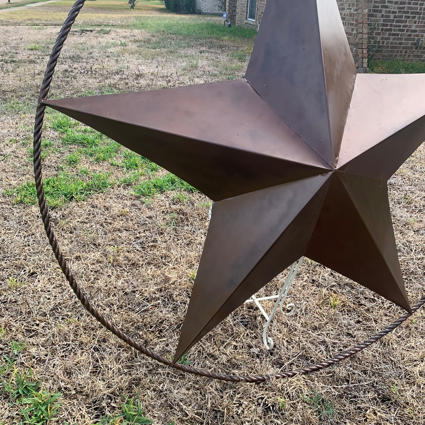 LONE STAR 60" BARN STAR METAL RUSTIC  BRONZE VINTAGE COPPER WALL ART WESTERN HOME DECOR HANDMADE NEW EH10524