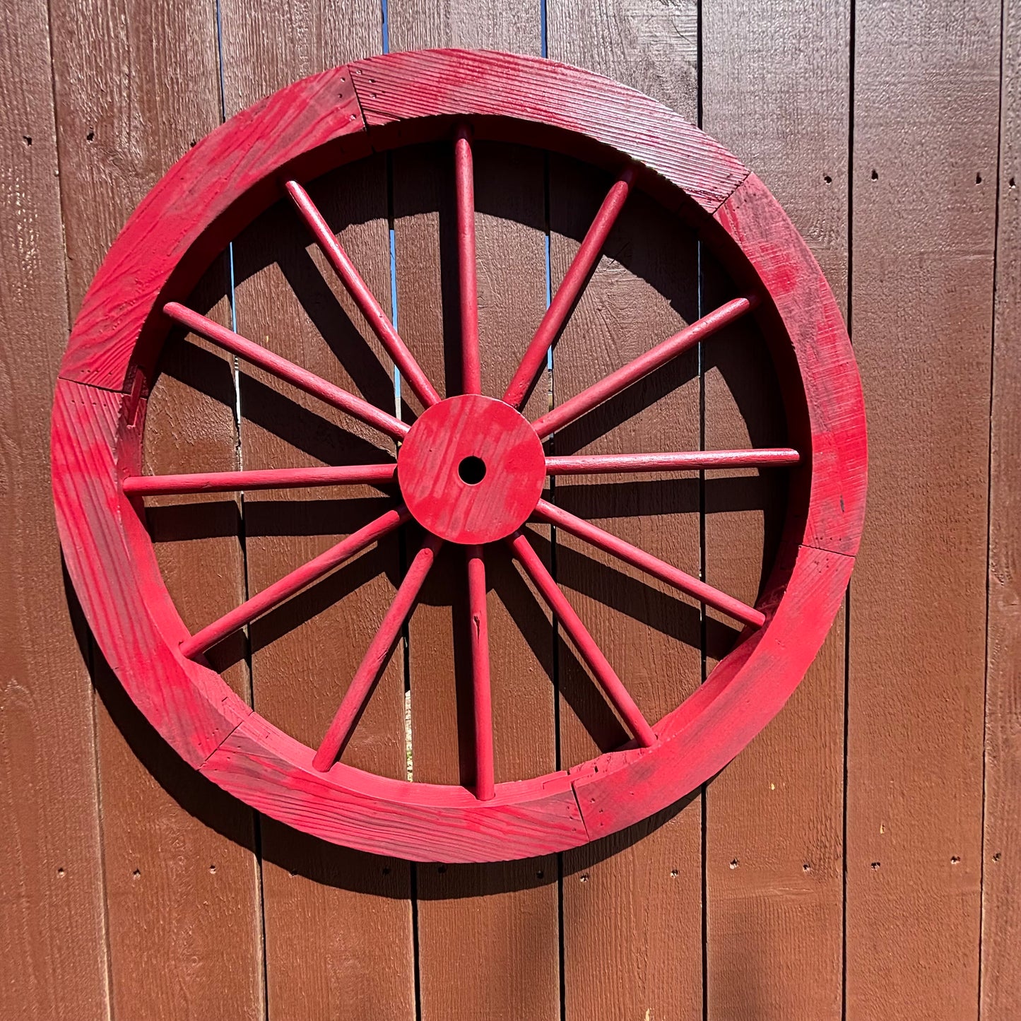 RED WAGON WHEEL BARN WOOD WESTERN HOME DECOR RUSTIC NEW 16",24",30",36",40"