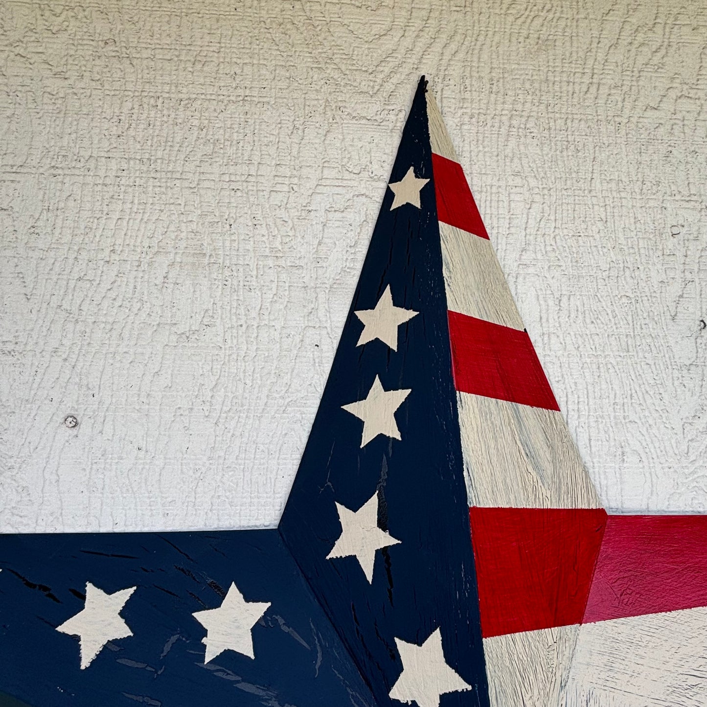 USA FLAG STAR CRACKLE RED IVORY NAVY BLUE METAL BARN STAR METAL WALL ART WESTERN HOME DECOR HANDMADE NEW