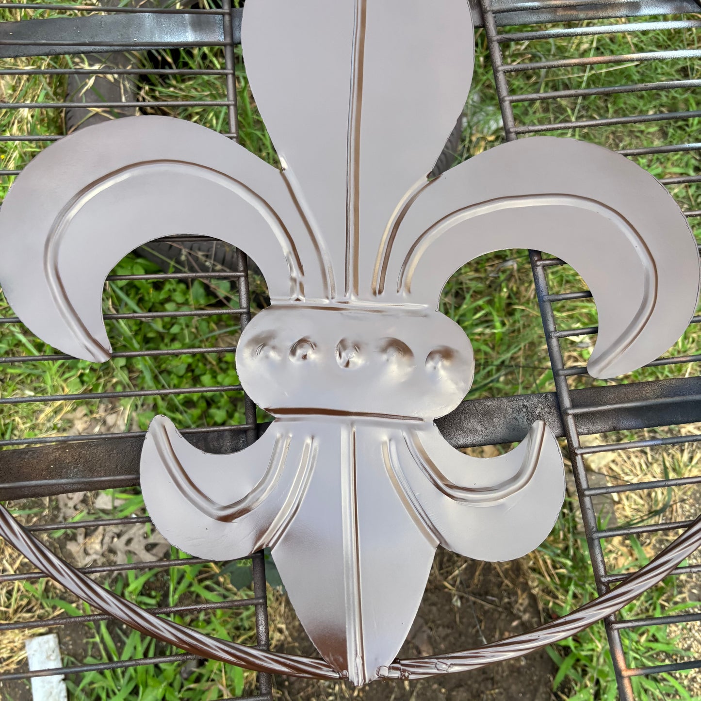 FLEUR DE LIS BROWN METAL WALL ART SIGN WESTERN HOME DECOR HANDMADE NEW 12",18",24",32"