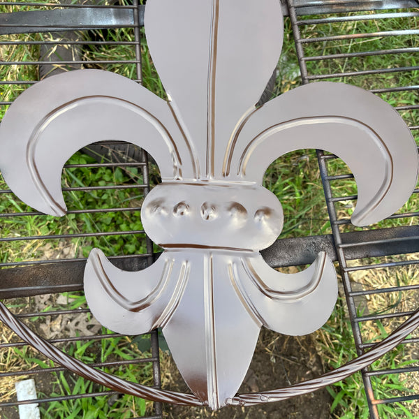 FLEUR DE LIS BROWN METAL WALL ART SIGN WESTERN HOME DECOR HANDMADE NEW 12",18",24",32"