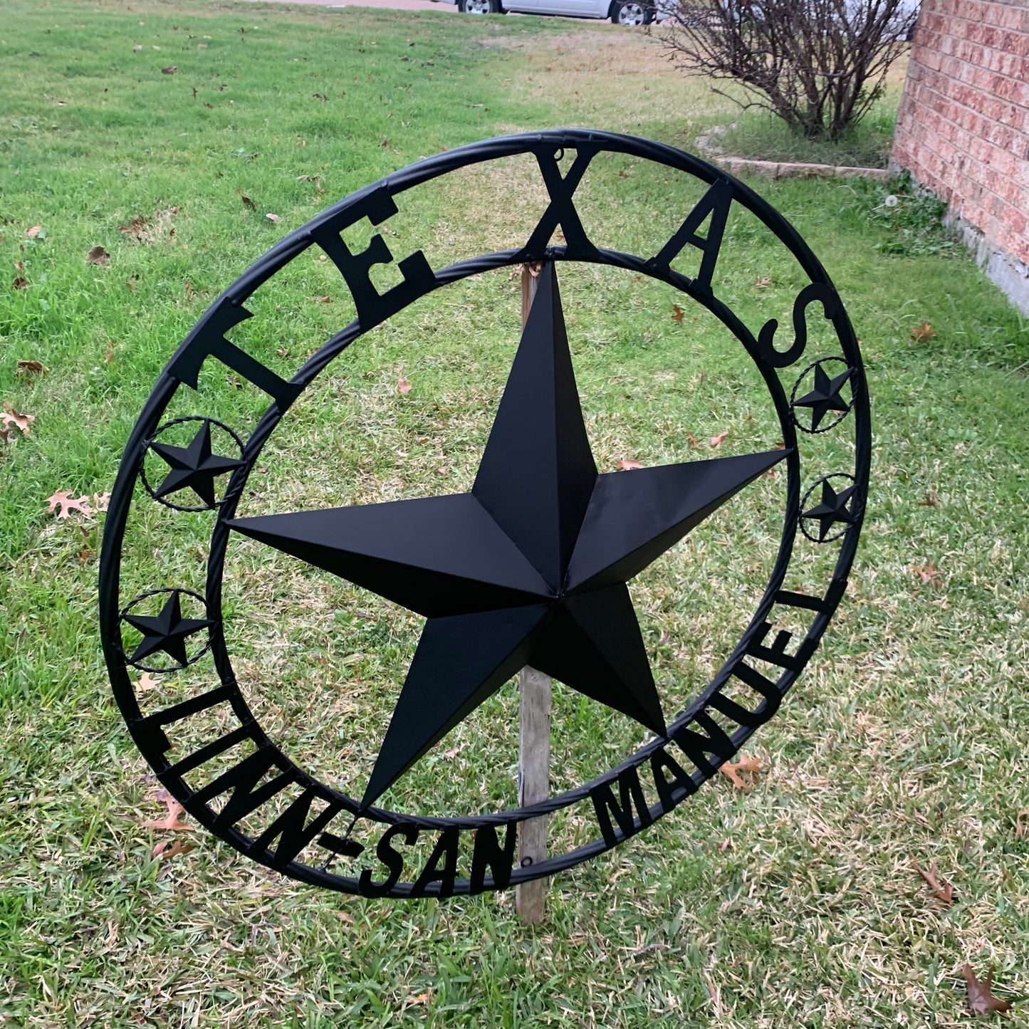 LINN SAN MANUEL STYLE YOUR CUSTOM NAME STAR METAL BARN LONE STAR 3d TWISTED ROPE RING WESTERN HOME DECOR HANDMADE NEW