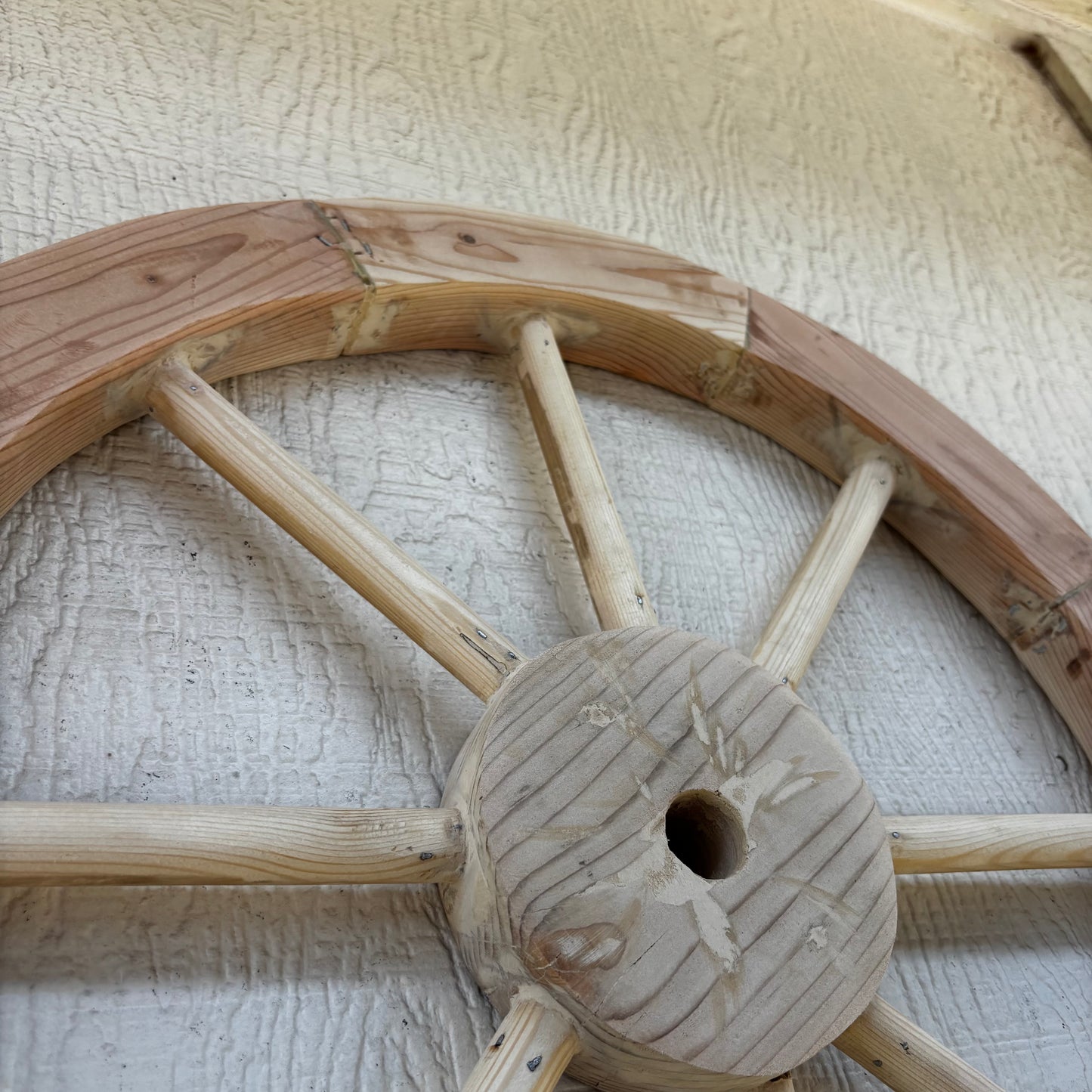 DECORATIVE WAGON WHEEL WOOD WALL ART WESTERN HOME DECOR HANDMADE TEXAS USA