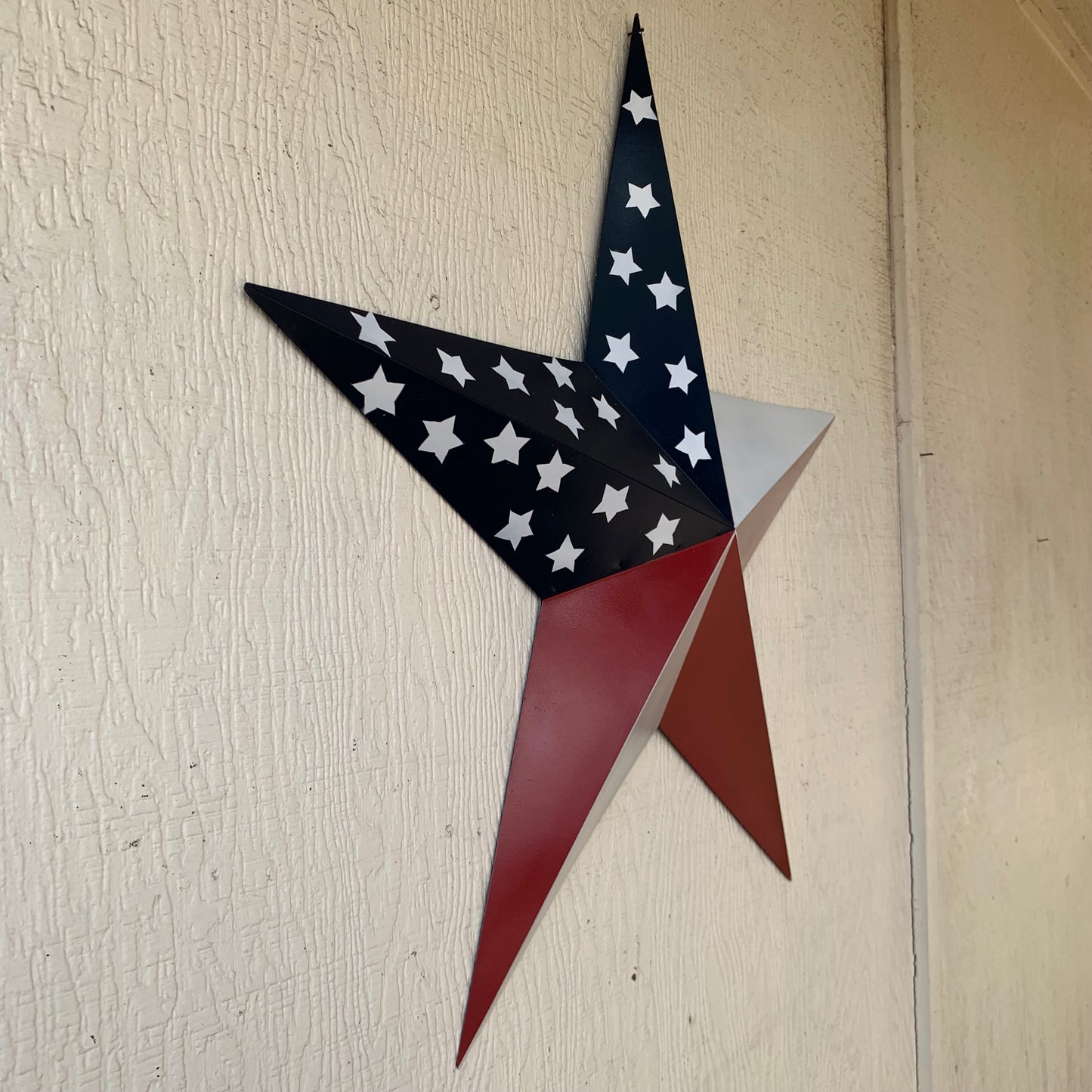 USA FLAG STAR STYLE# 5 RED WHITE & BLUE AMERICANA METAL BARN STAR WALL ART HANDMADE TO ORDER NEW #EH13380