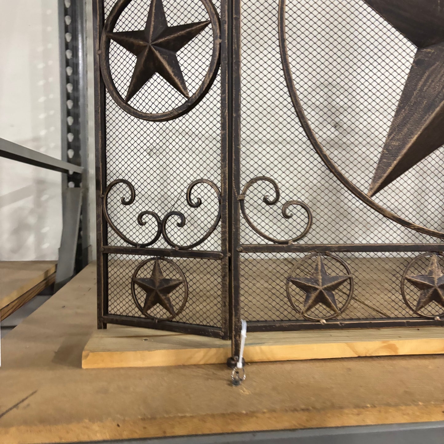LONESTAR METAL FIREPLACE SCREEN W/ STAR 41.5" X 34.25" WESTERN HOME DECOR HANDMADE #EH80003