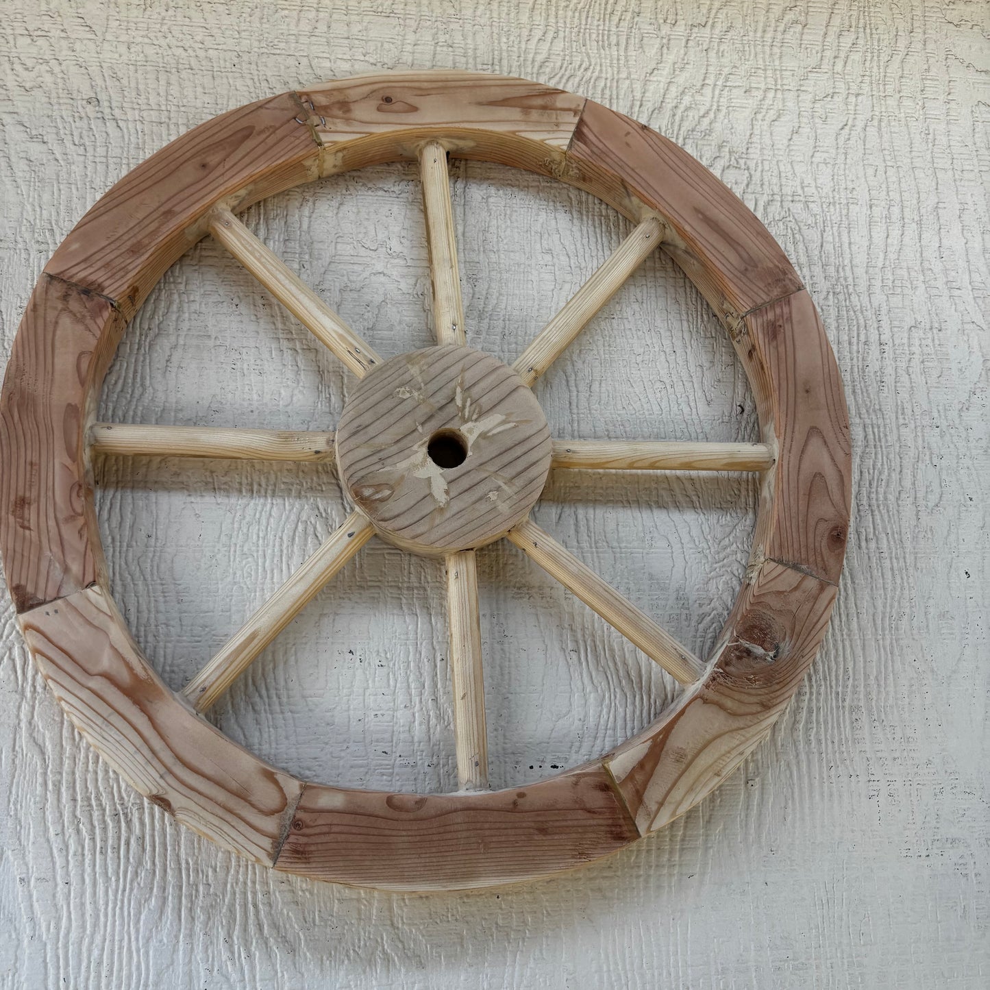 DECORATIVE WAGON WHEEL WOOD WALL ART WESTERN HOME DECOR HANDMADE TEXAS USA
