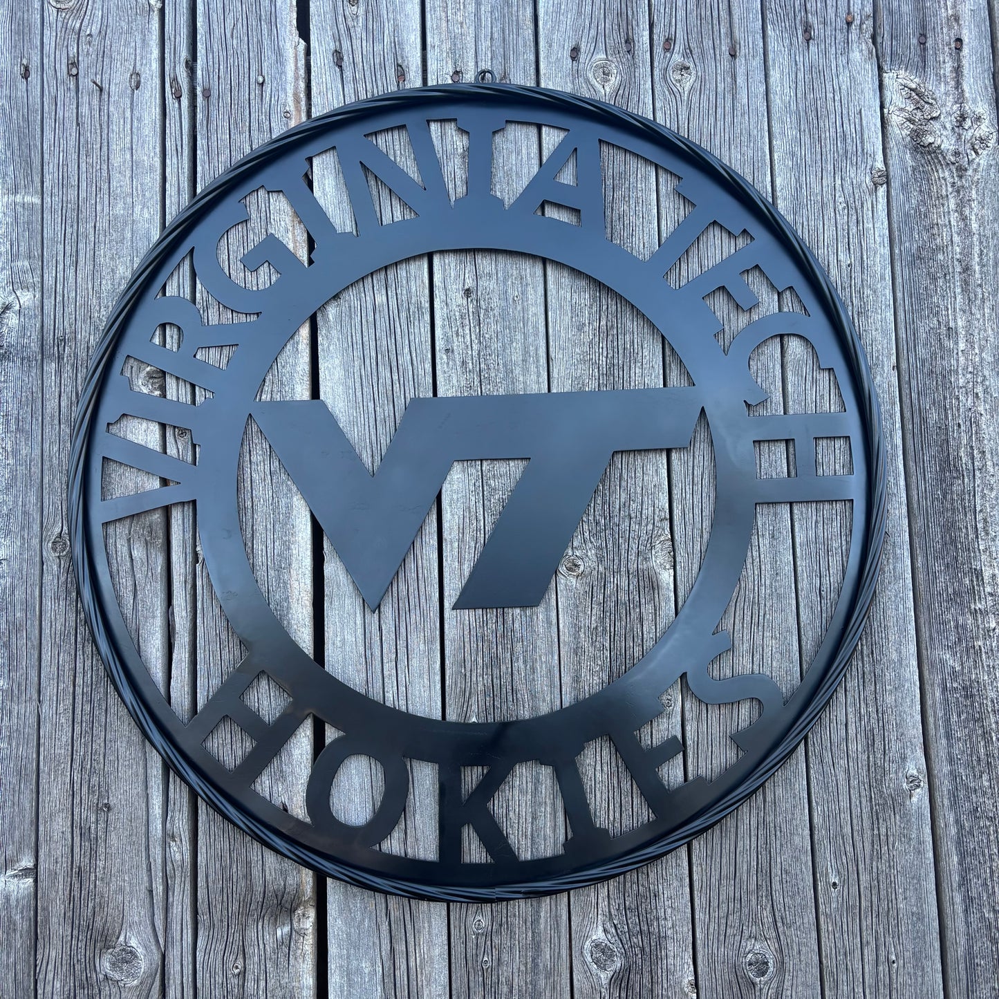 VIRGINIA TECH CUSTOM BLACK METAL VINTAGE CRAFT SIGN TEAM HANDMADE TO ORDER
