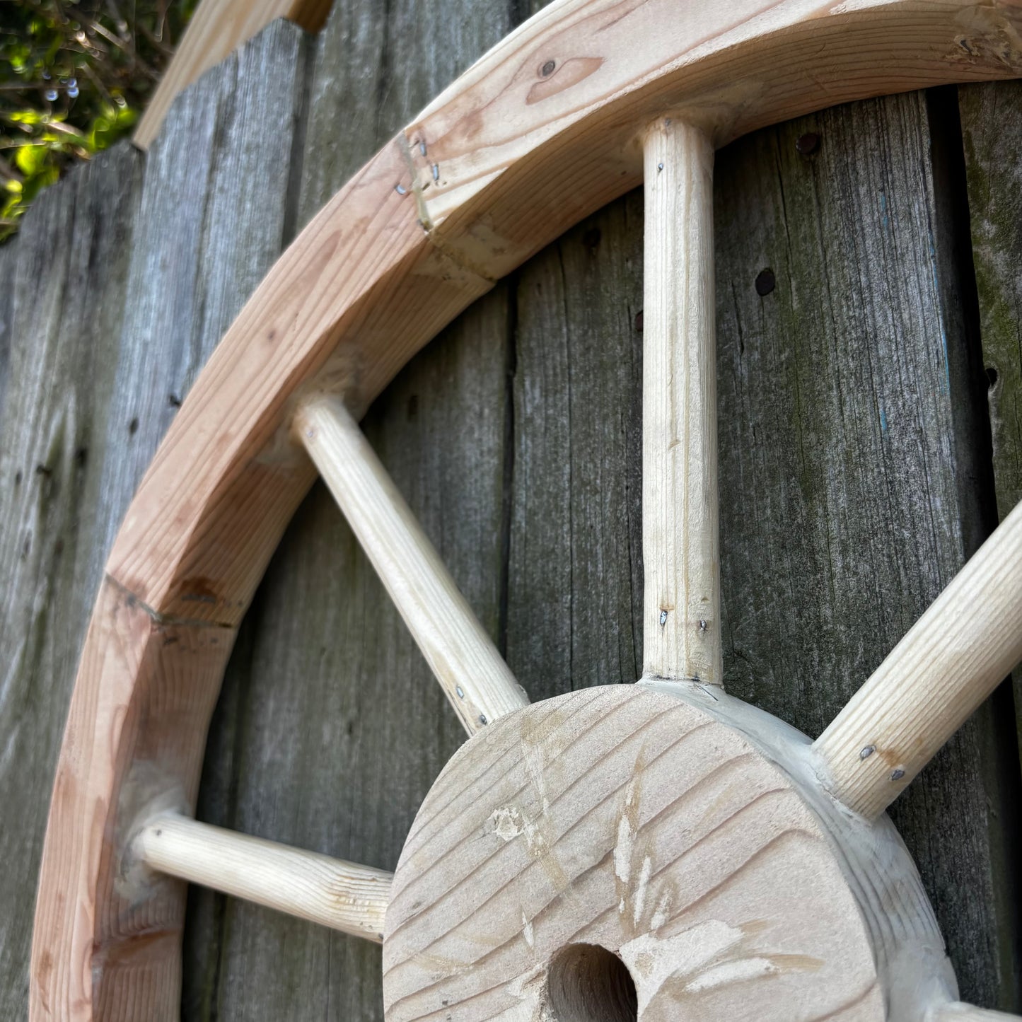DECORATIVE WAGON WHEEL WOOD WALL ART WESTERN HOME DECOR HANDMADE TEXAS USA