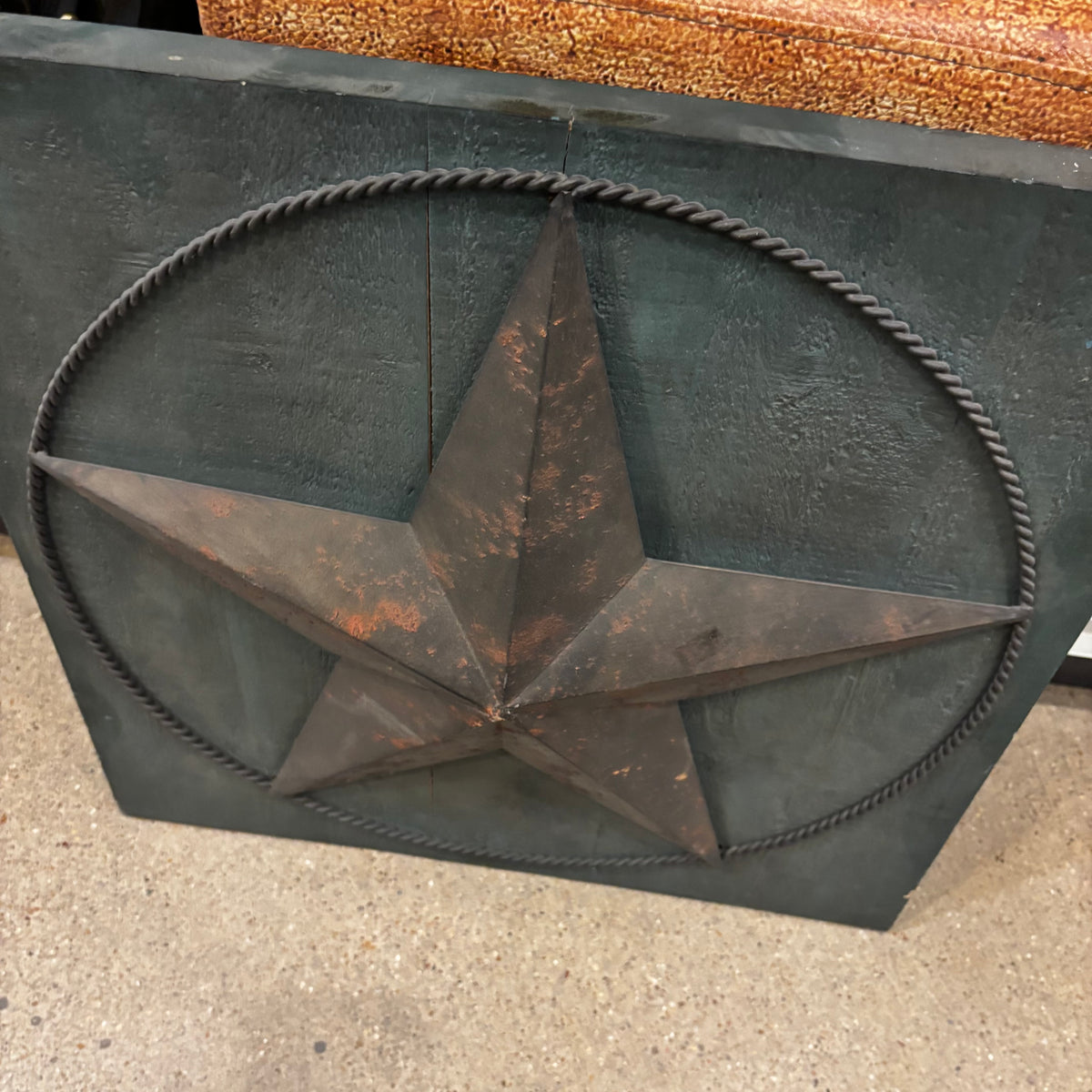 METAL STAR ON WOOD PANEL WESTERN HOME DECOR HANDMADE