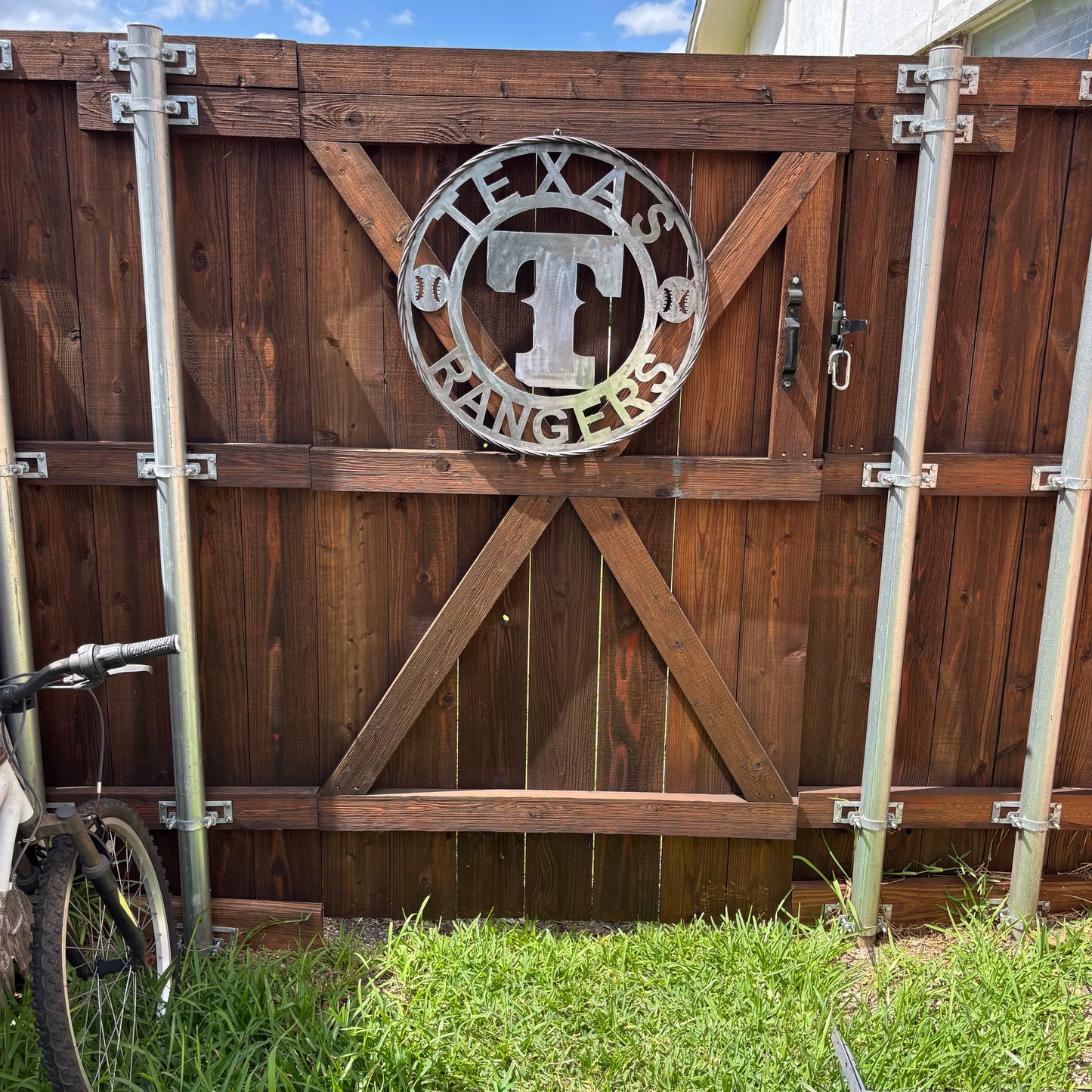 TEXAS RANGERS CUSTOM RAW METAL VINTAGE CRAFT TEAM SIGN TWISTED ROPE RING HANDMADE