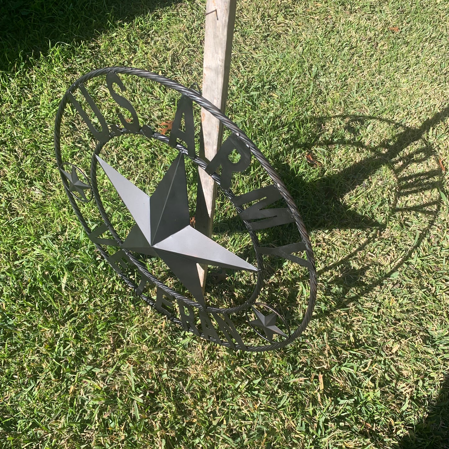 US ARMY VETERAN BARN STAR METAL LONESTAR CUSTOM NAME STAR WESTERN HOME DECOR RUSTIC BLACK  24",32",36",50"