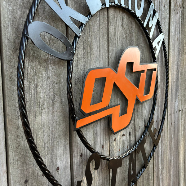 OSU OKLAHOMA STATE COWBOYS METAL CUSTOM VINTAGE TEAM WALL ART HANDMADE CRAFT SIGN