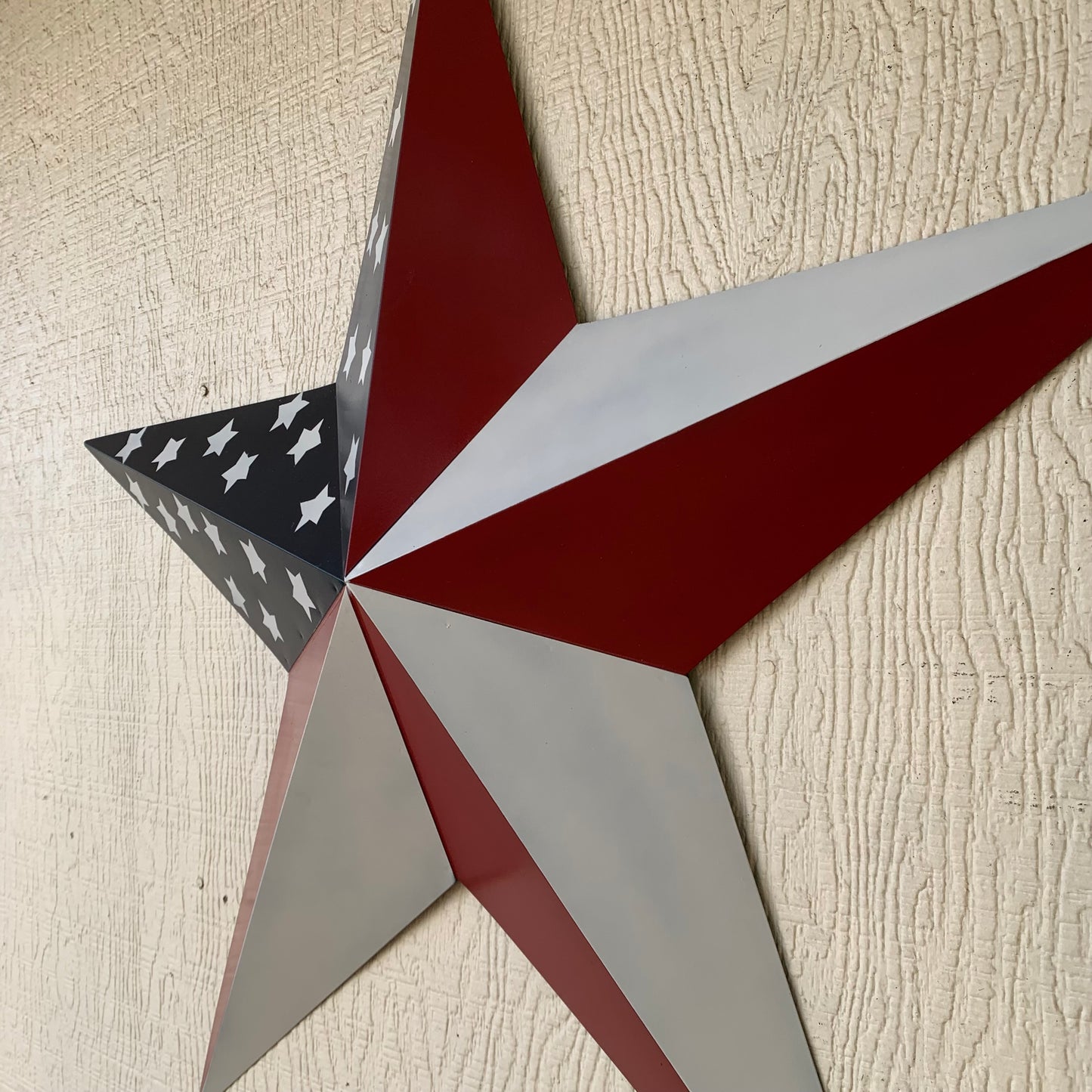 USA FLAG STAR STYLE# 5 RED WHITE & BLUE AMERICANA METAL BARN STAR WALL ART HANDMADE TO ORDER NEW #EH13380