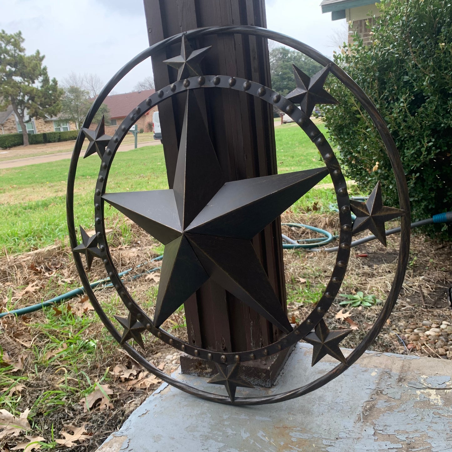 24" MULTI STAR BEADED COLIBROX BARN STAR METAL LONESTAR WESTERN HOME DECOR HANDMADE RUSTIC DARK BRONZE NEW