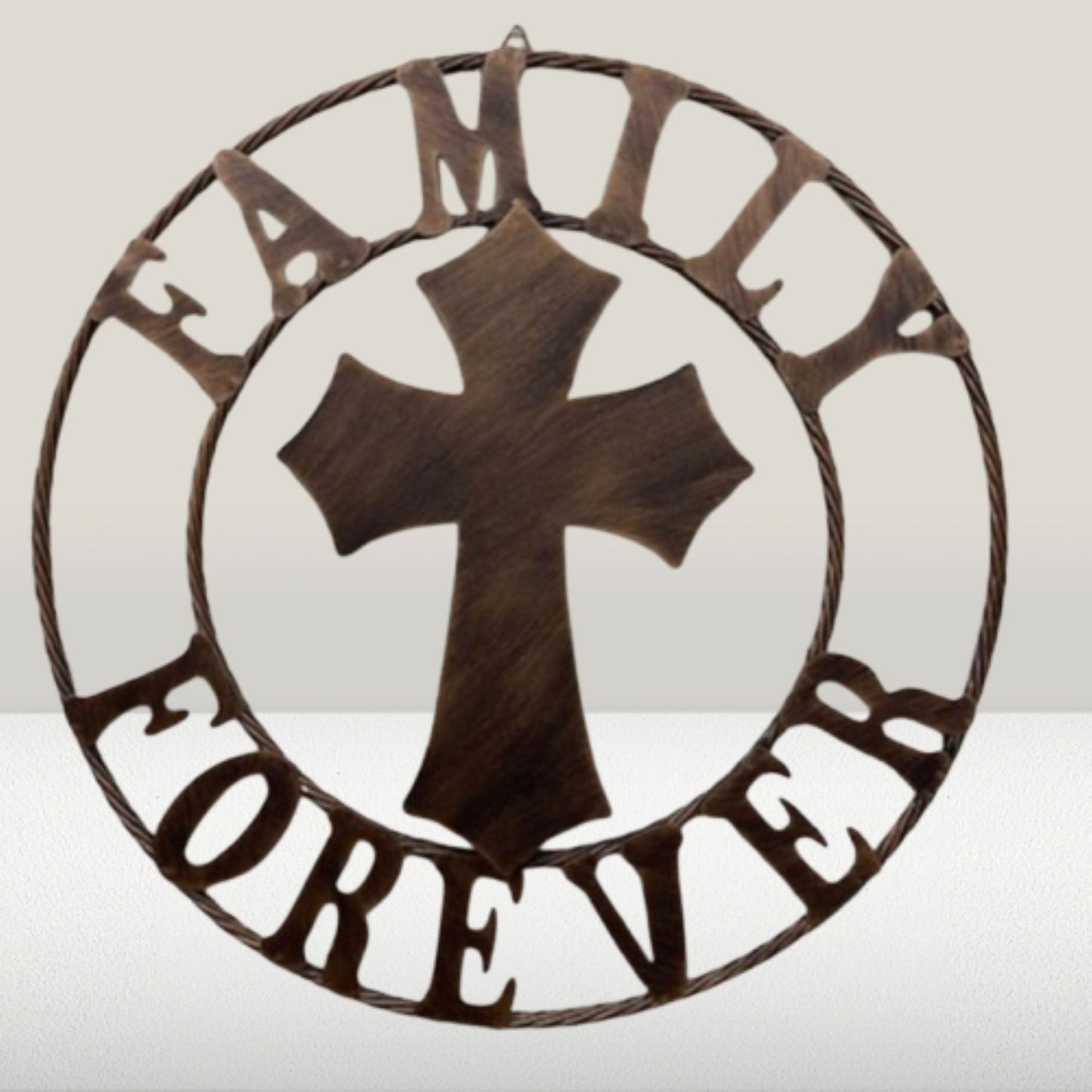 FAMILY FOREVER CROSS 25" METAL WALL ART WESTERN HOME DECOR HANDMADE NEW #EH13171