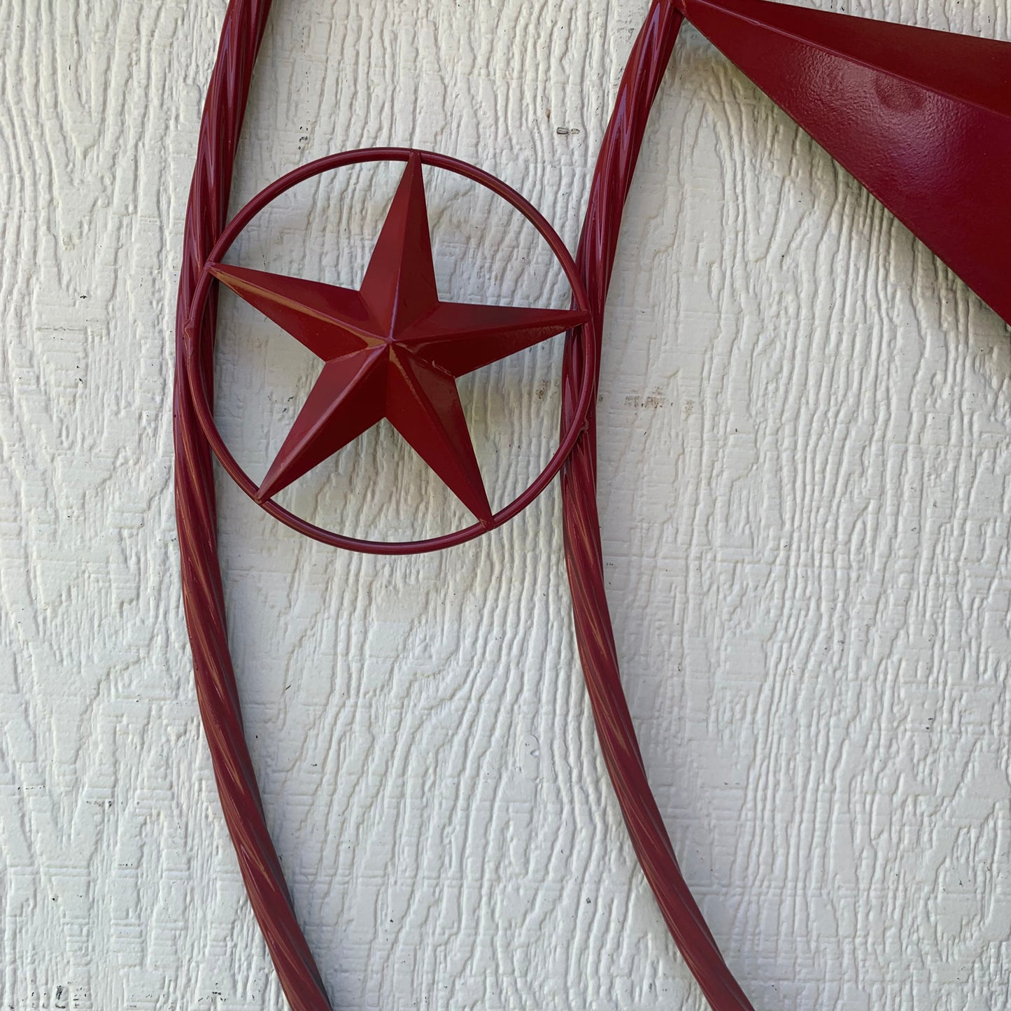 KENT STYLE YOUR CUSTOM STAR METAL NAME RUSTIC BURGUNDY RED CUSTOM 3d STAR METAL NAME BARN STAR TWISTED ROPE RING DESIGN METAL WALL ART HOME DECOR ANY SIZE