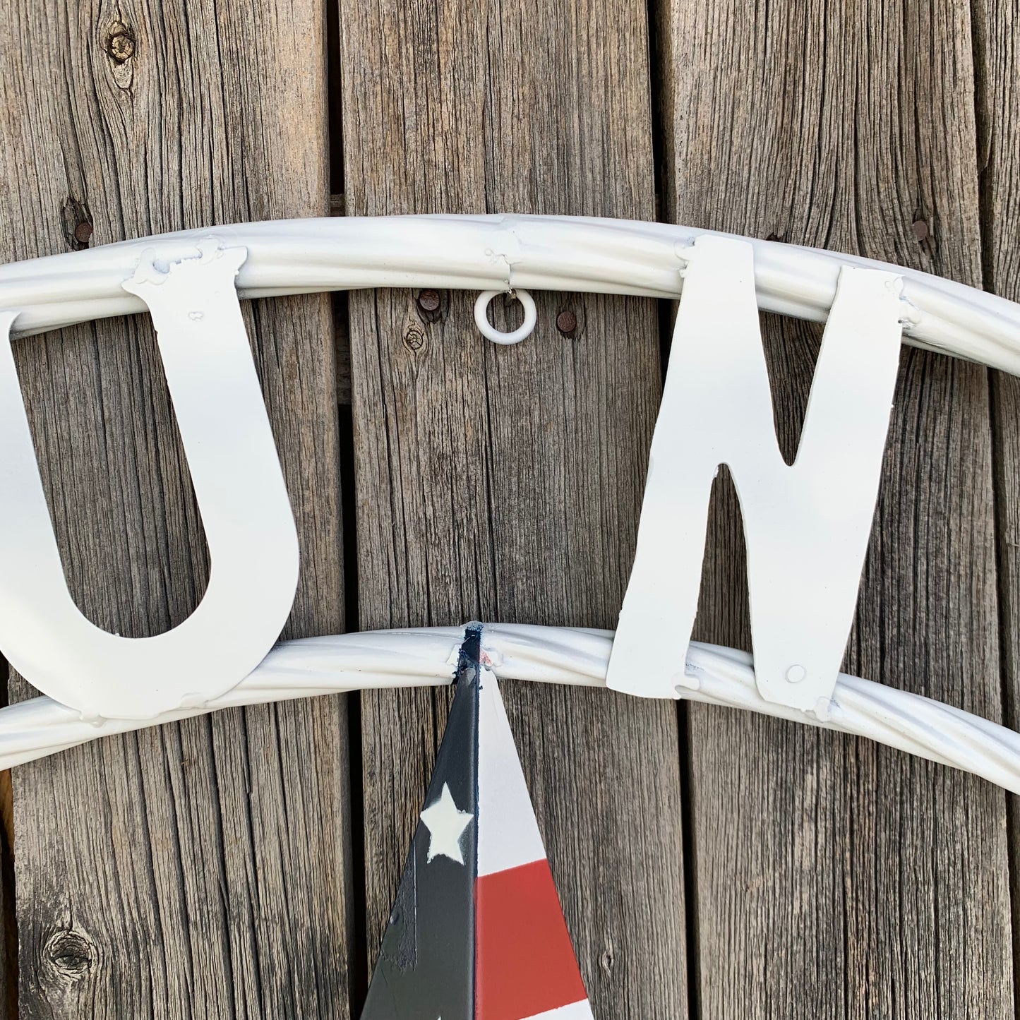 LUNA STYLE CUSTOM NAME BARN STAR METAL STAR 3d TWISTED ROPE RING WESTERN HOME DECOR USA FLAG STAR RED WHOTE & BLUE WITH WHITE RING HANDMADE 24",32",36",50"