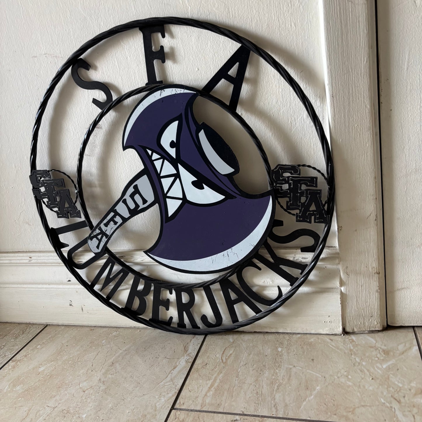 SFA LUMBERJACKS CUSTOM METAL VINTAGE CRAFT SIGN WALL ART TEAM SIGN HANDMADE