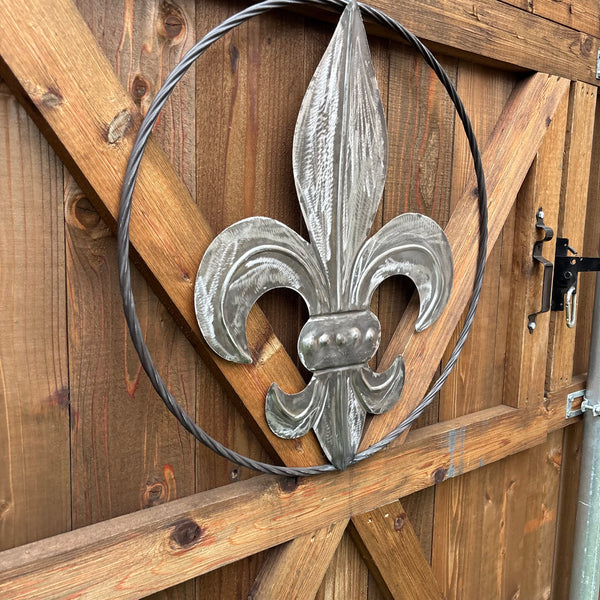FLEUR DE LIS  CUSTOM RAW METAL METAL UNPAINTED WALL ART SIGN WESTERN HOME DECOR HANDMADE NEW 12",18",24",32"