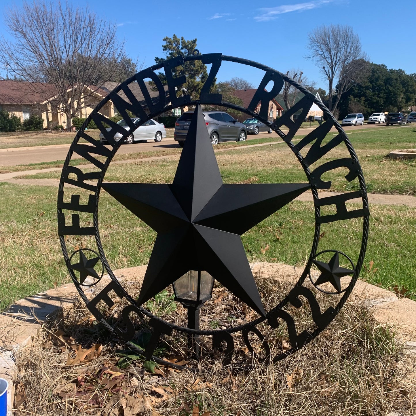 FERNANDEZ RANCH STYLE YOUR CUSTOM NAME STAR BARN STAR METAL LONE STAR WESTERN HOME DECOR RUSTIC BLACK HANDMADE 24",32",36",50"