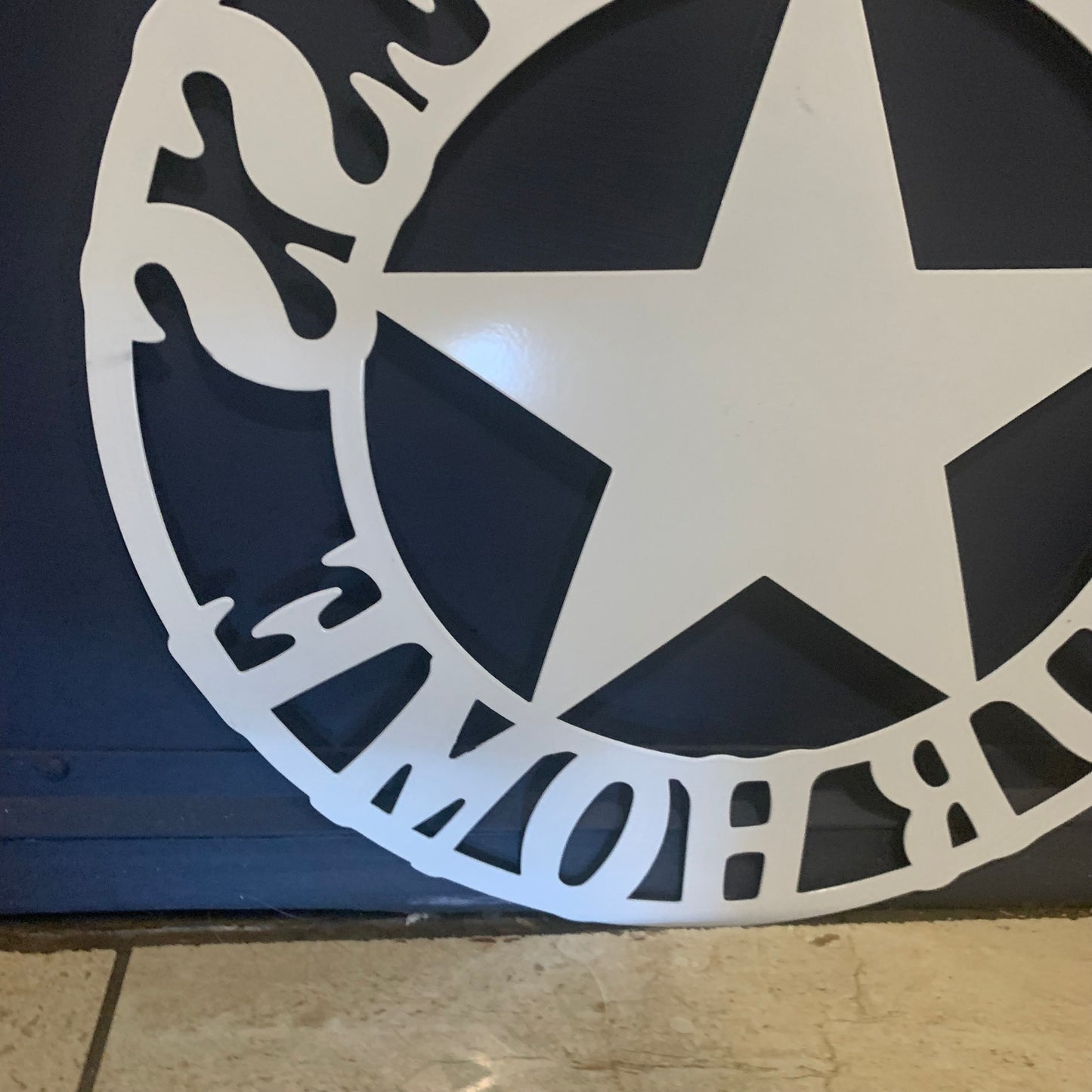 12" GOD BLESS OUR HOME METAL FLAT 2D  STAR SIGN LASERCUT ART WESTERN HOME DECOR HANDMADE NEW #EH11364