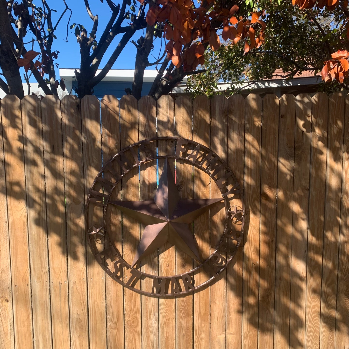 MATHIS STYLE CUSTOM NAME STAR BARN STAR 3d METAL LONESTAR TWISTED ROPE RING WESTERN HOME DECOR RUSTIC BRONZE COPPER HANDMADE 24",32",36",50"