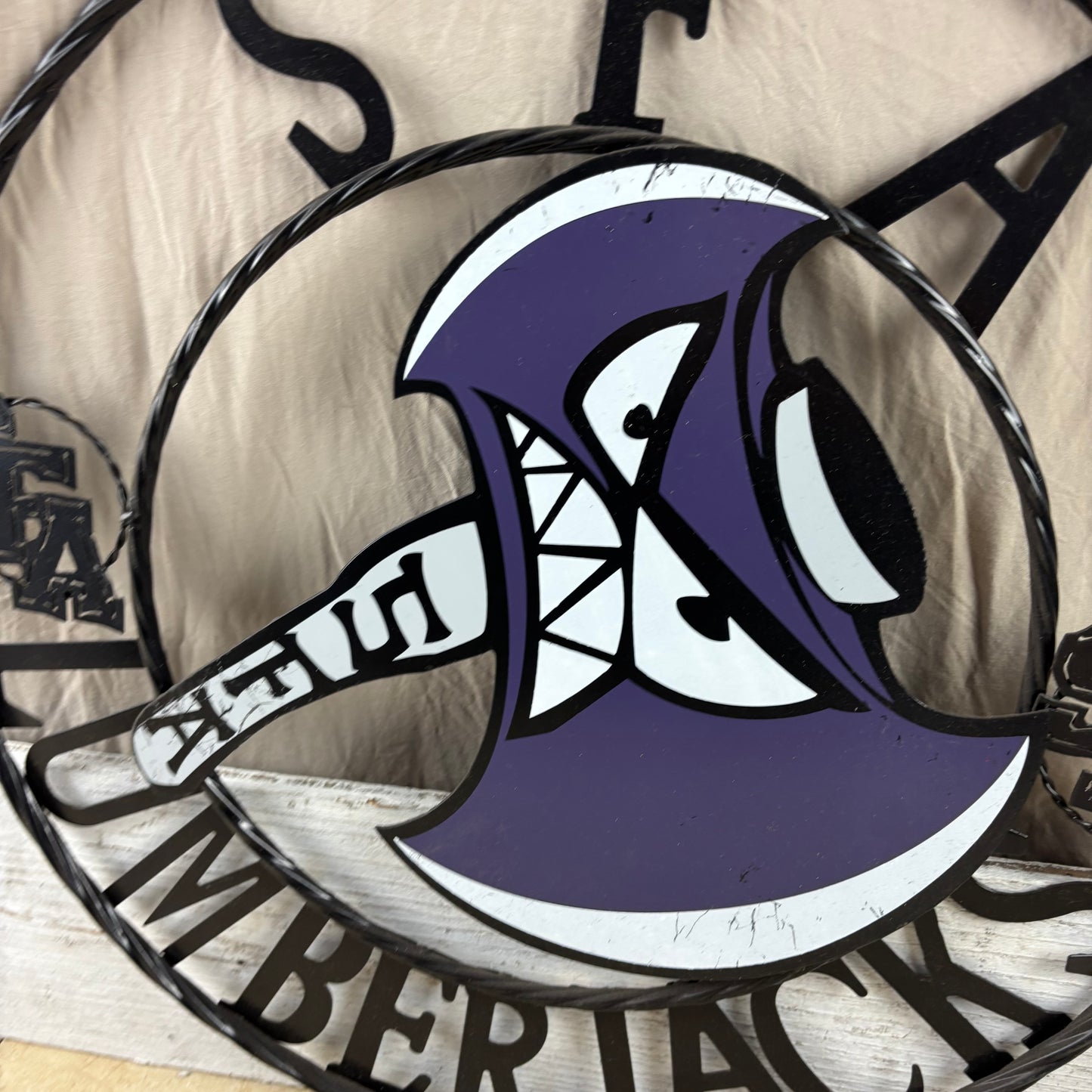 SFA LUMBERJACKS CUSTOM METAL VINTAGE CRAFT SIGN WALL ART TEAM SIGN HANDMADE