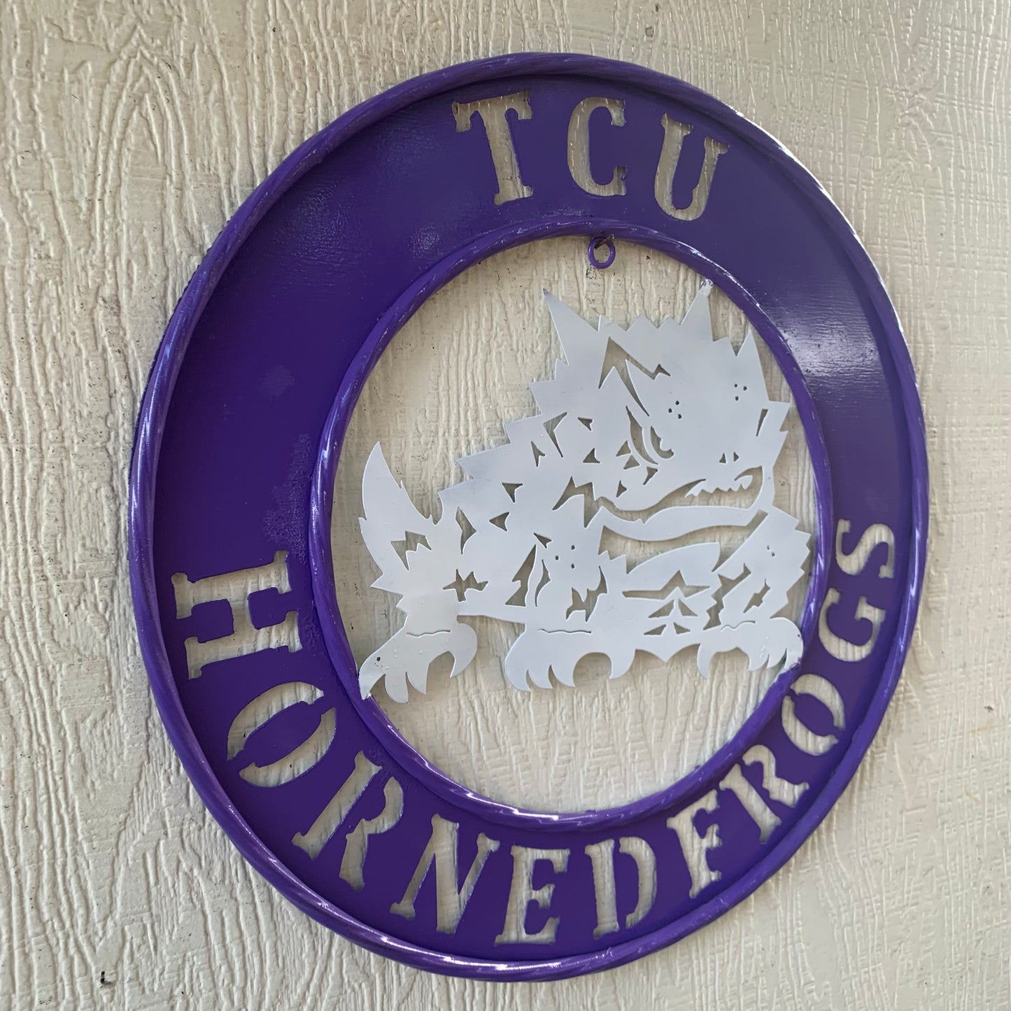 18",24",32" TCU HORNED FROGS CUSTOM METAL VINTAGE CRAFT TEAM SIGN WESTERN HOME DECOR HANDMADE