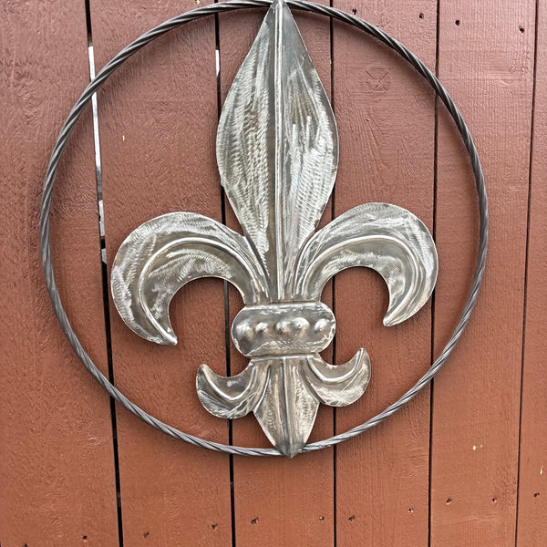 FLEUR DE LIS  CUSTOM RAW METAL METAL UNPAINTED WALL ART SIGN WESTERN HOME DECOR HANDMADE NEW 12",18",24",32"