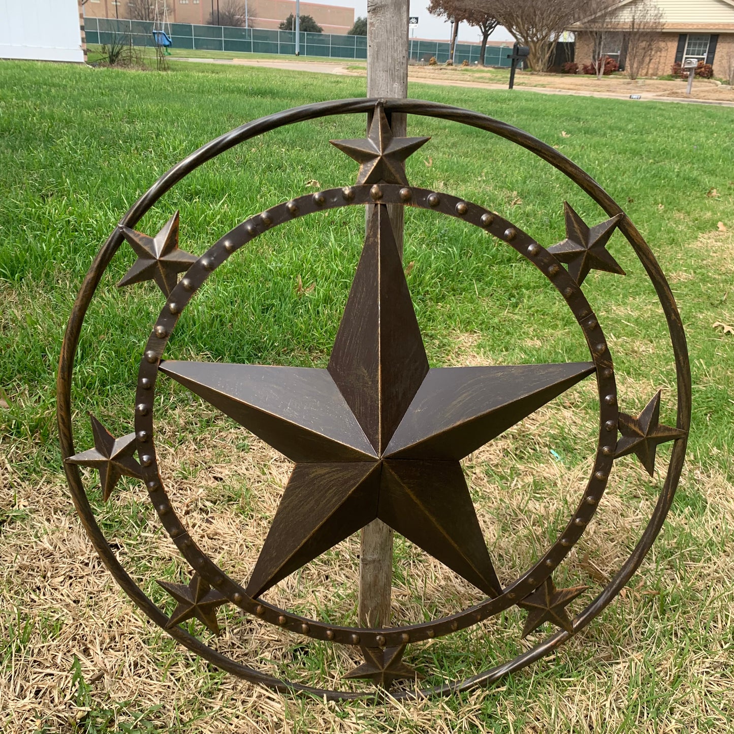 24" MULTI STAR BEADED COLIBROX BARN STAR METAL LONESTAR WESTERN HOME DECOR HANDMADE RUSTIC DARK BRONZE NEW