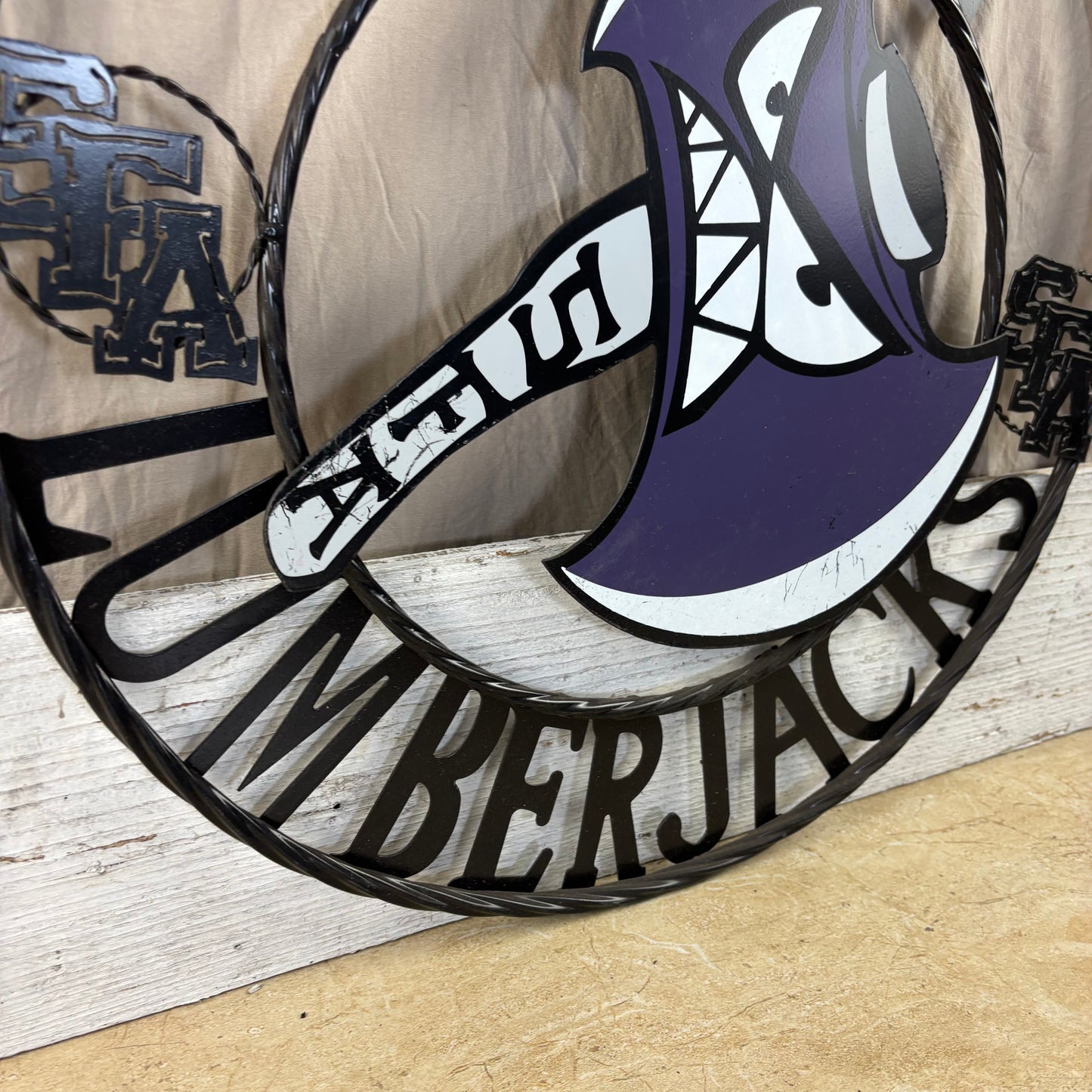 SFA LUMBERJACKS CUSTOM METAL VINTAGE CRAFT SIGN WALL ART TEAM SIGN HANDMADE