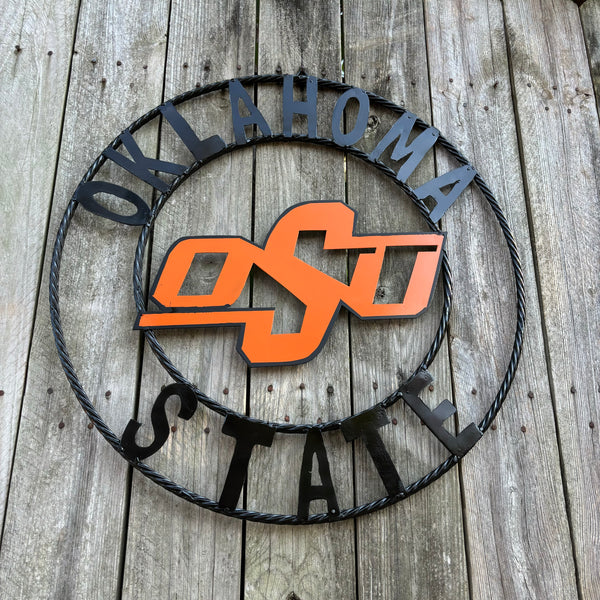 OSU OKLAHOMA STATE COWBOYS METAL CUSTOM VINTAGE TEAM WALL ART HANDMADE CRAFT SIGN