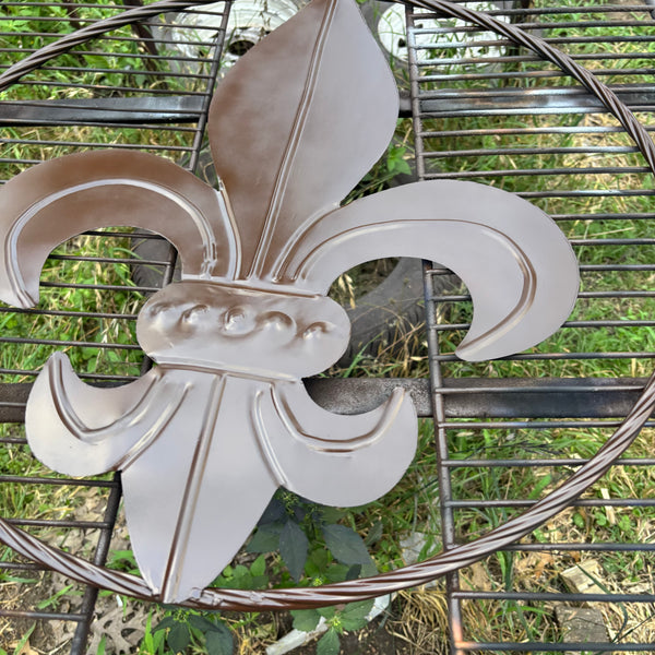 FLEUR DE LIS BROWN METAL WALL ART SIGN WESTERN HOME DECOR HANDMADE NEW 12",18",24",32"