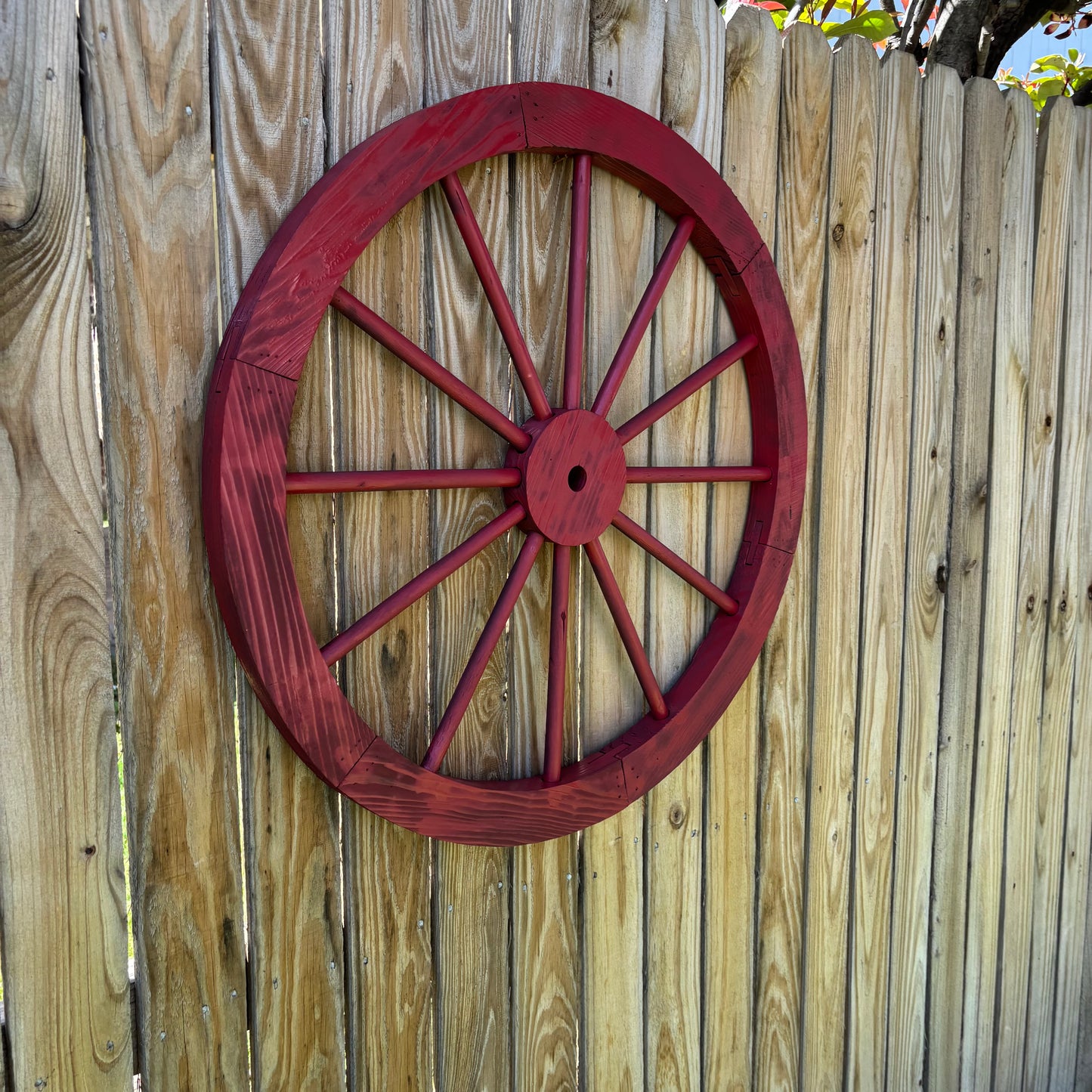 RED WAGON WHEEL BARN WOOD WESTERN HOME DECOR RUSTIC NEW 16",24",30",36",40"