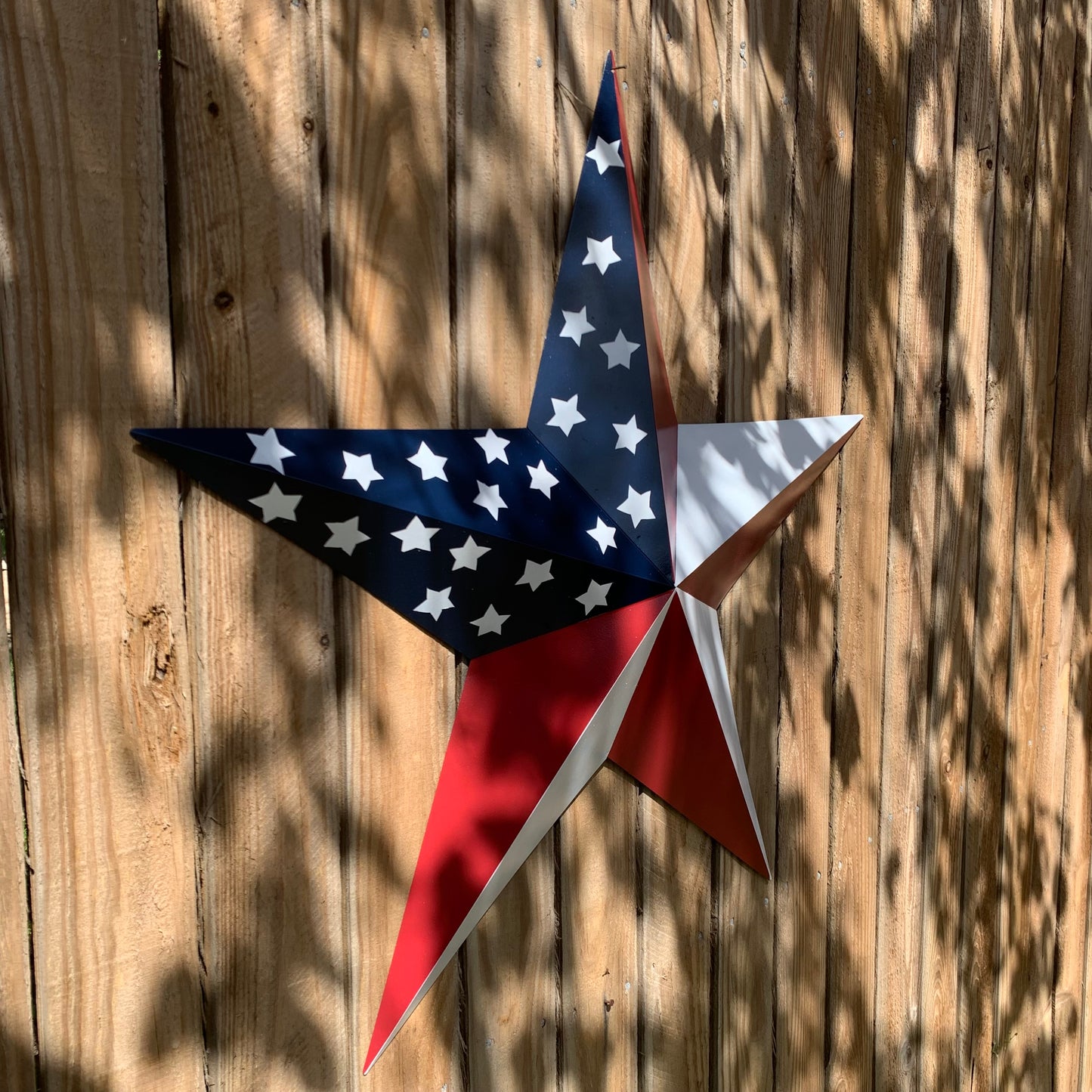 USA FLAG STAR STYLE# 5 RED WHITE & BLUE AMERICANA METAL BARN STAR WALL ART HANDMADE TO ORDER NEW #EH13380