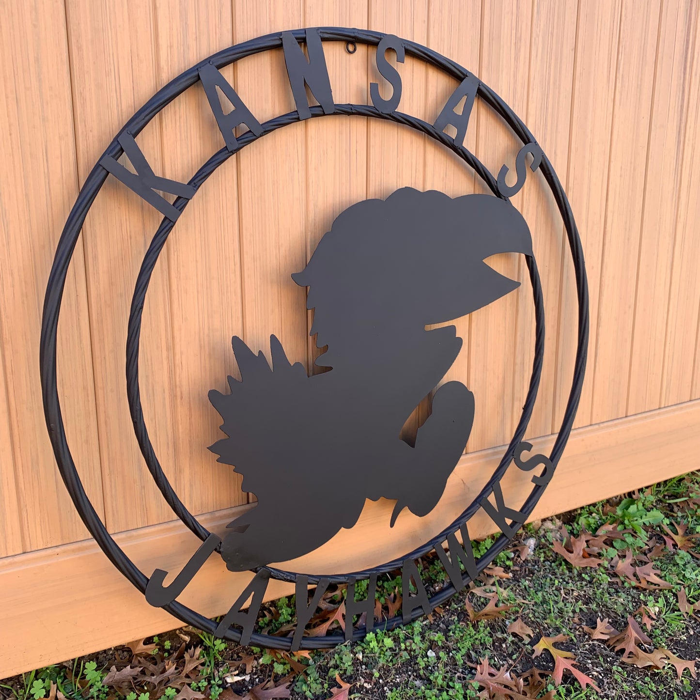 KANSAS JAYHAWKS BLACK CUSTOM METAL VINTAGE CRAFT SIGN WALL ART TEAM SIGN HANDMADE