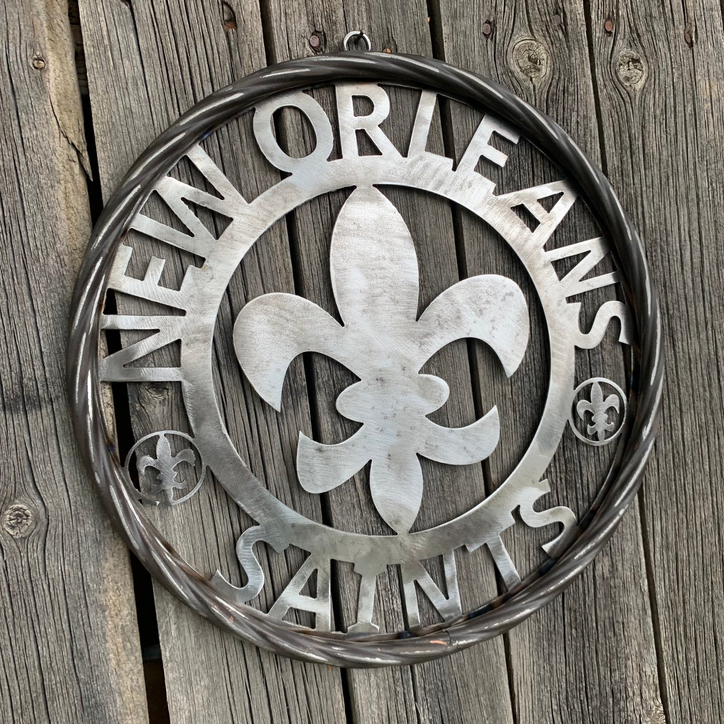 NEW ORLEANS SAINTS CUSTOM RAW METAL CRAFT SIGN WALL ART WESTERN HOME DECOR LASERCUT ART HANDMADE 12",18",24