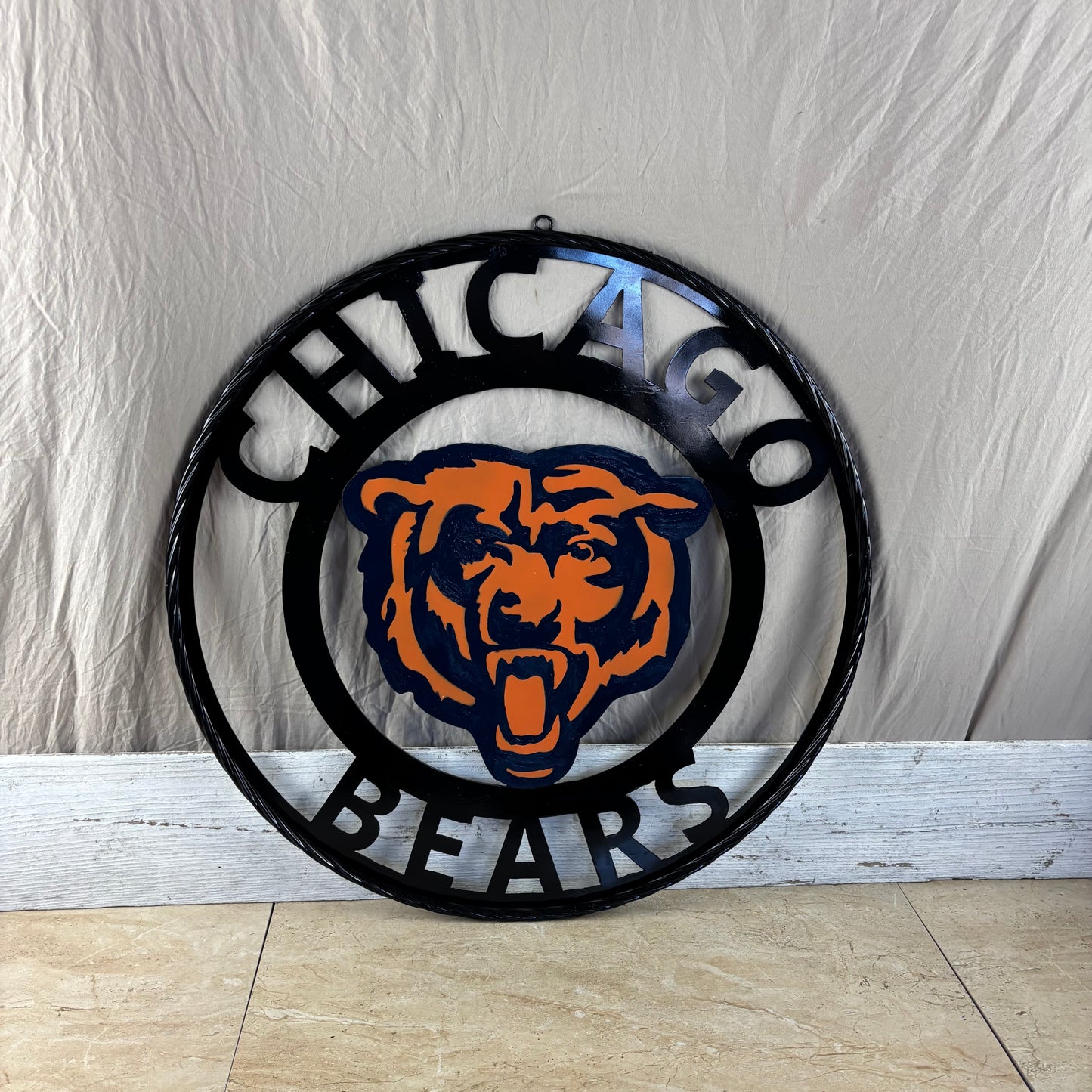 CHICAGO BEARS CUSTOM METAL VINTAGE CRAFT SIGN TEAM HANDMADE STYLE# 2