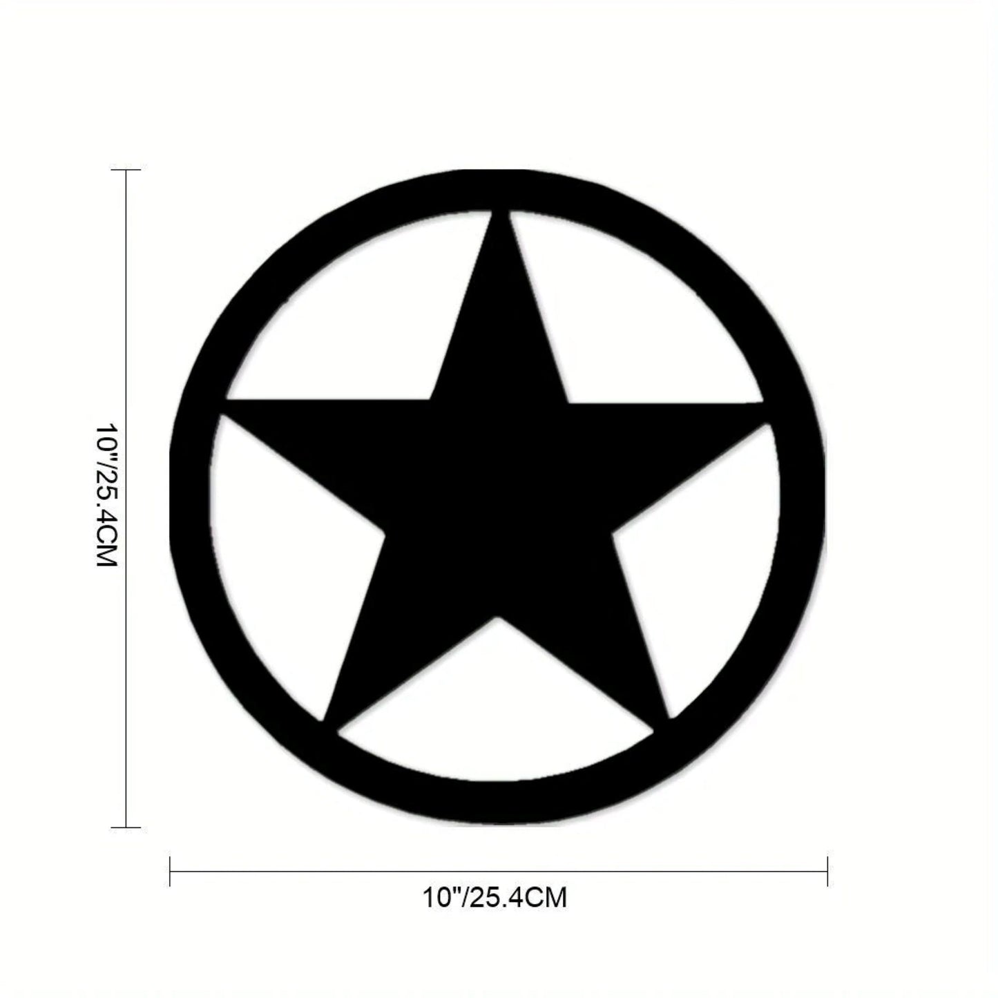 2D FLAT STAR BARN WITH RING PLAIN LASERCUT METAL RUSTIC BLACK STAR WALL ART WESTERN HOME DECOR HANDMADE #EH12824