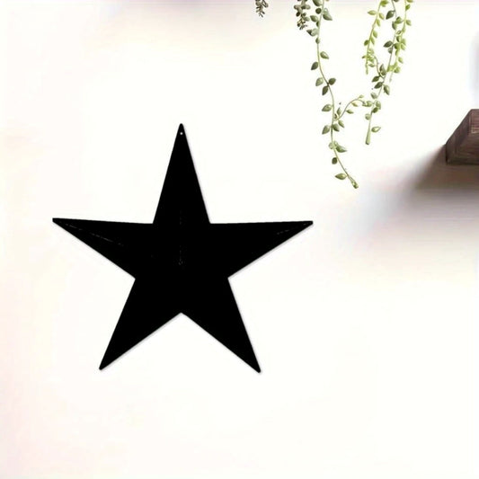 2D FLAT STAR BARN PLAIN LASERCUT METAL RUSTIC BLACK STAR WALL ART WESTERN HOME DECOR HANDMADE #EH12823