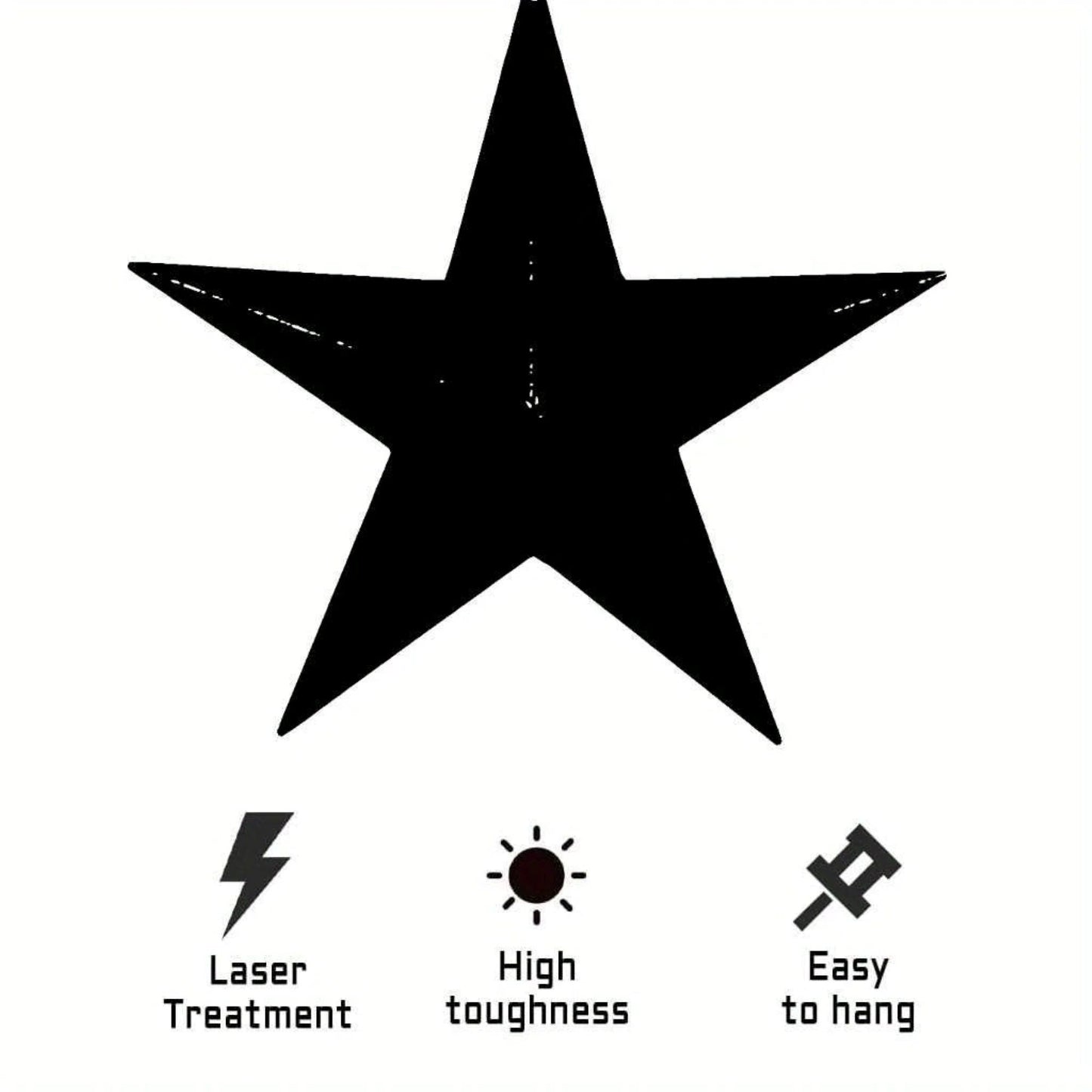2D FLAT STAR BARN PLAIN LASERCUT METAL RUSTIC BLACK STAR WALL ART WESTERN HOME DECOR HANDMADE #EH12823