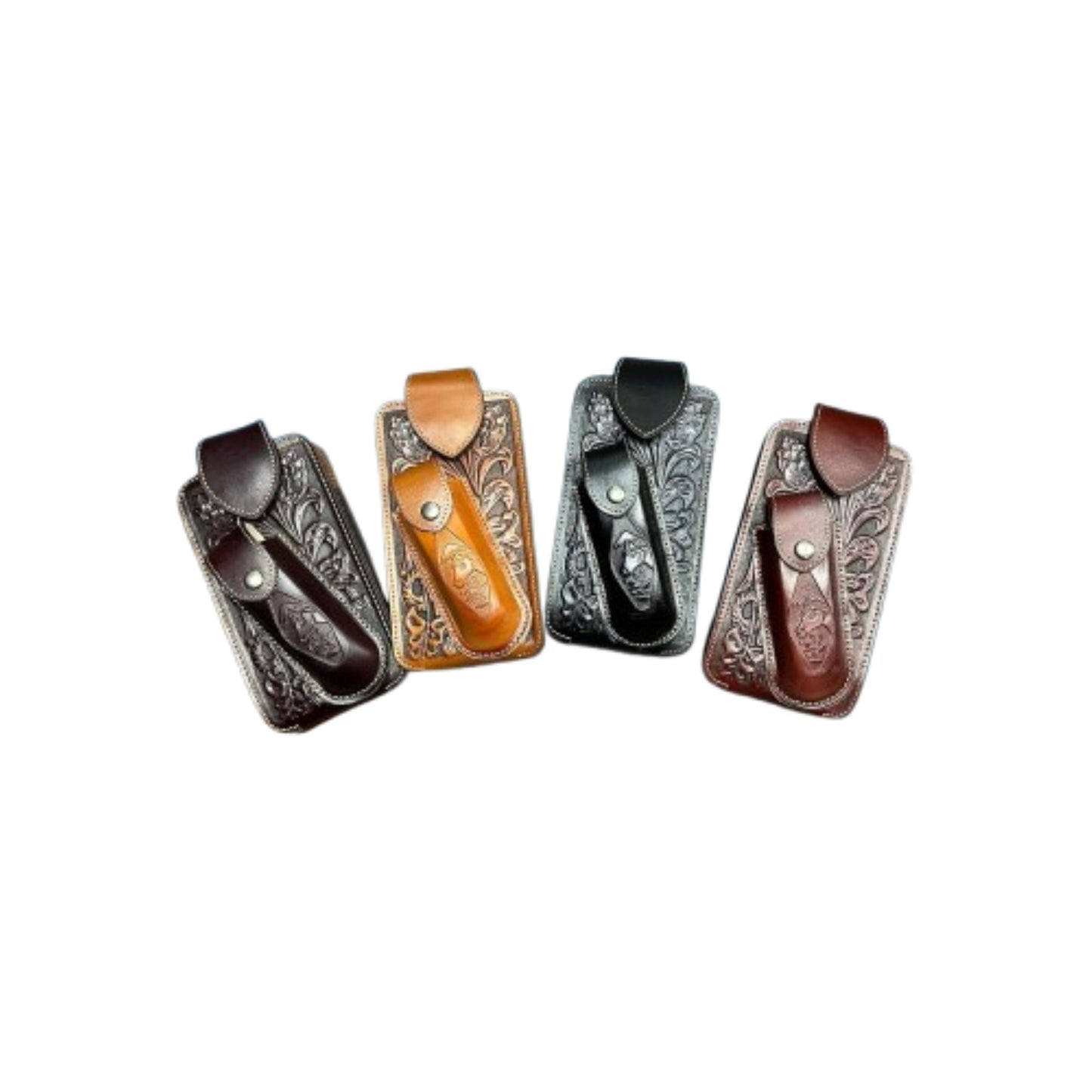 7" HORSE & KNIFE LEATHER POUCH HOLDER XTRA LARGE  BELT LOOP CELL PHONE CASE UNIVERSAL OVERSIZE #EH12292 -- FREE SHIPPING