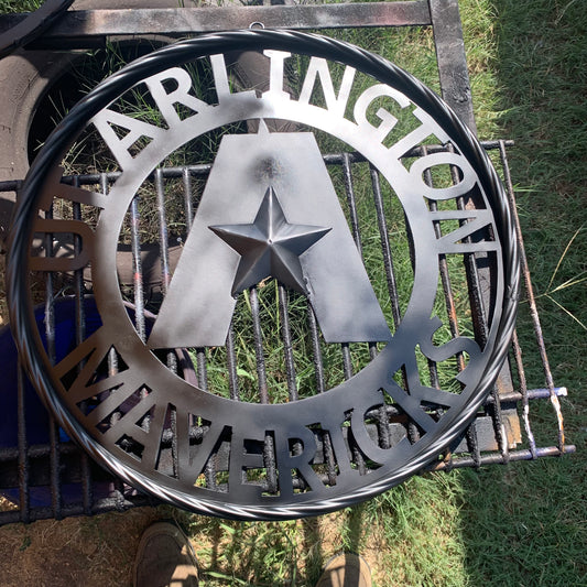 UTA ARLINGTON CUSTOM BLACK METAL VINTAGE CRAFT TEAM SIGN WETSERN HOME DECOR HANDMADE (Copy)